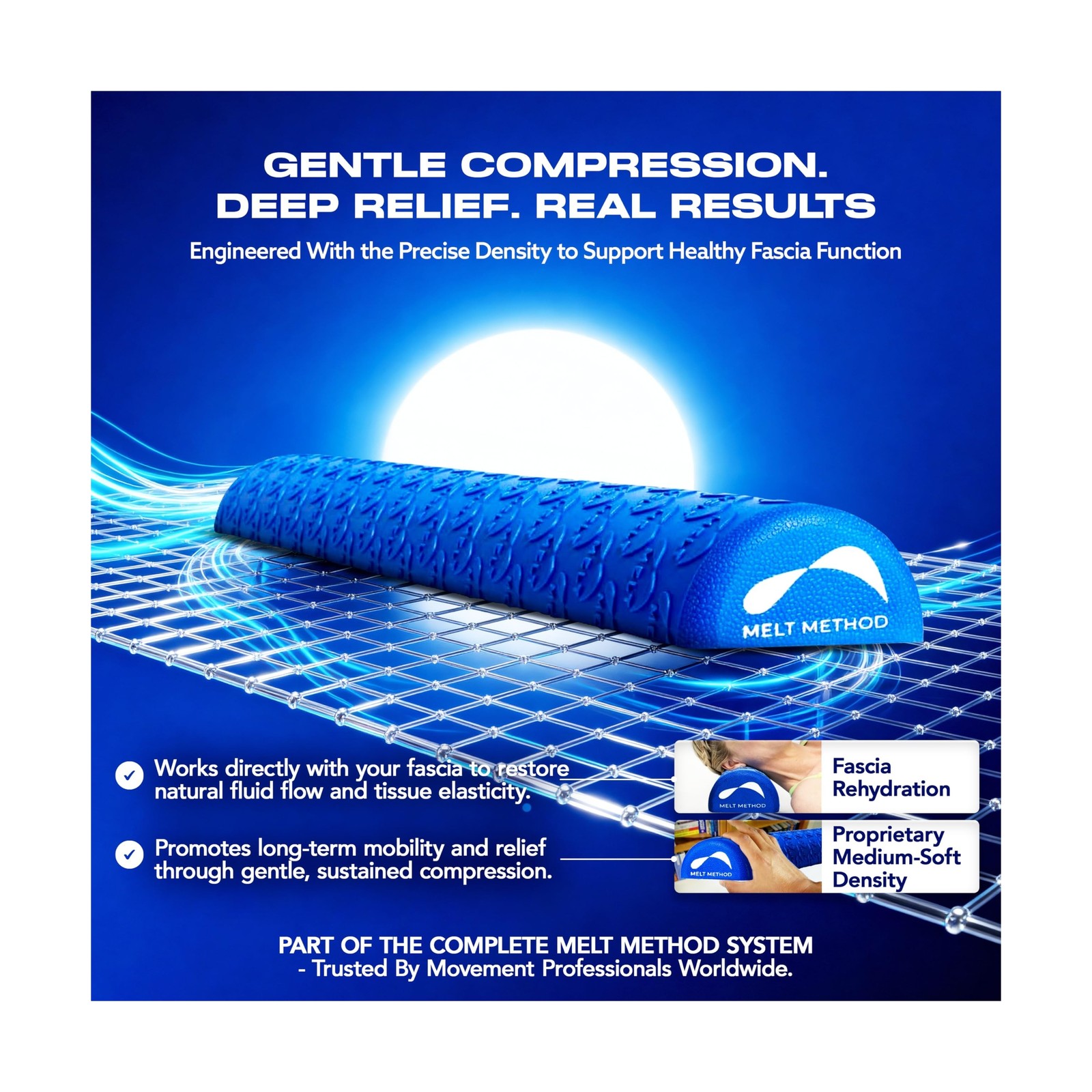 MELT Method 36 Inch Half Foam Roller for Back w/FasciaTherapy Techn... Fast Ship