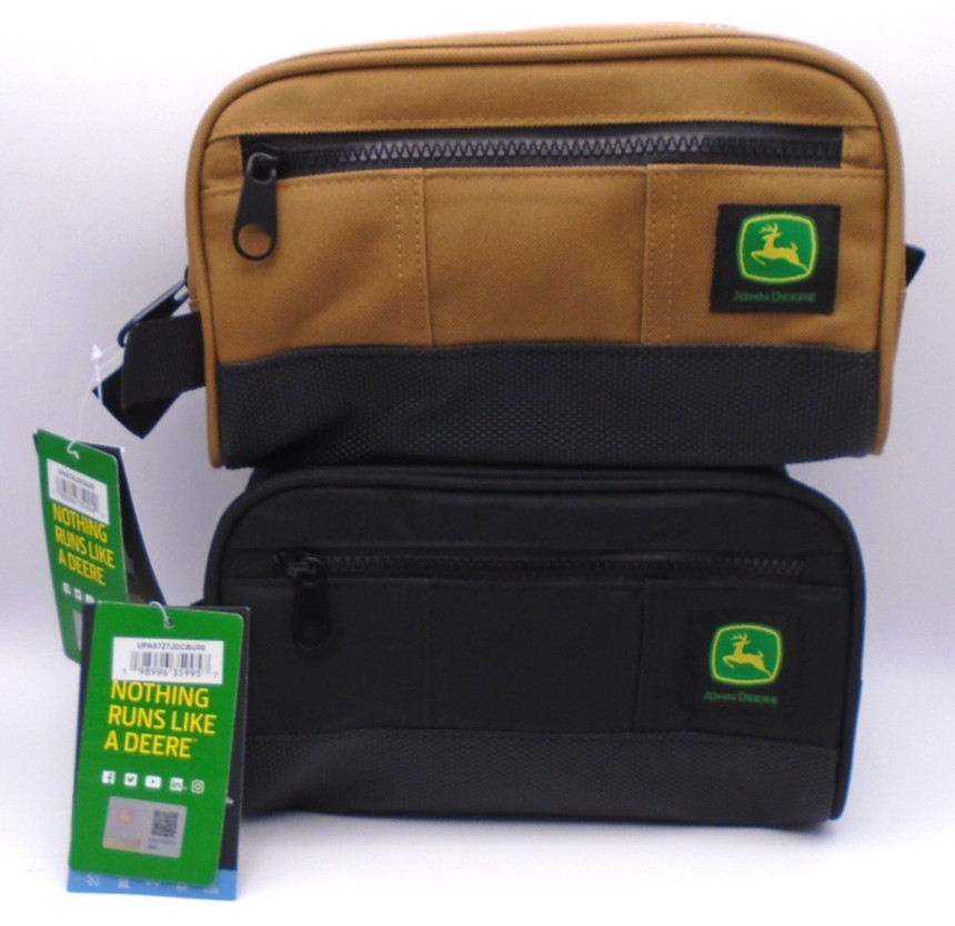 NEW MEN'S "JOHN DEERE TOILETRY SHAVING DOPP KIT STYLE BAG + 3 TRAVEL BOTTLES"