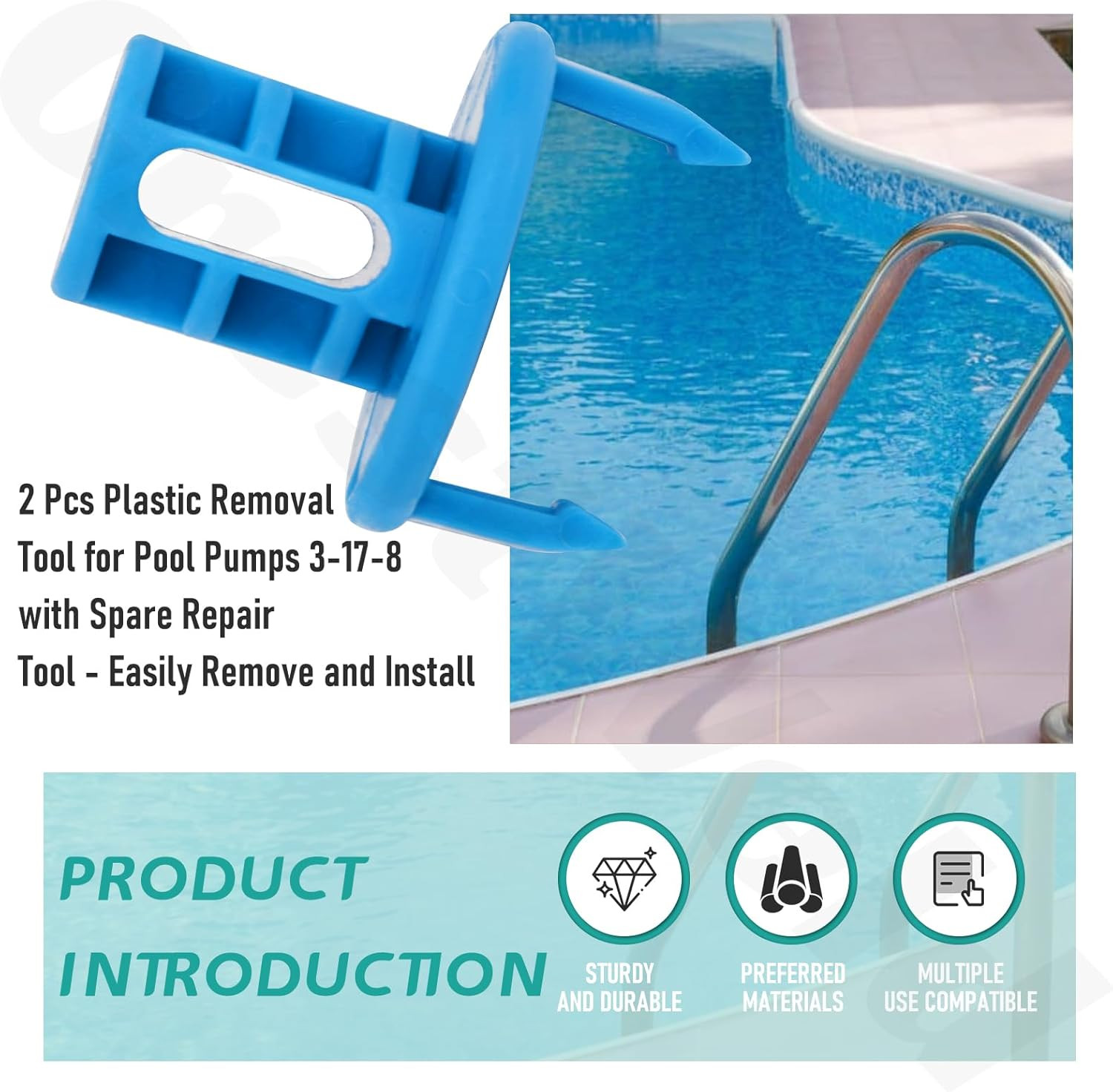 2 Pack Pool Pop-Up Removal Tool with Screws Replace 3-17-8, Plastic Removal Tool