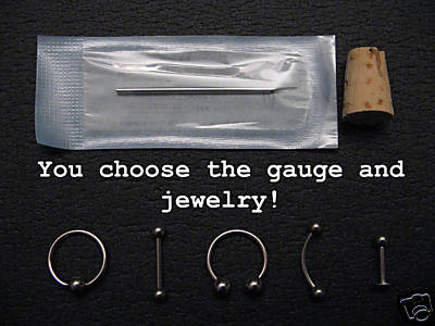 Custom Piercing Kit YOU CHOOSE JEWELRY & GAUGE! 12g-18g