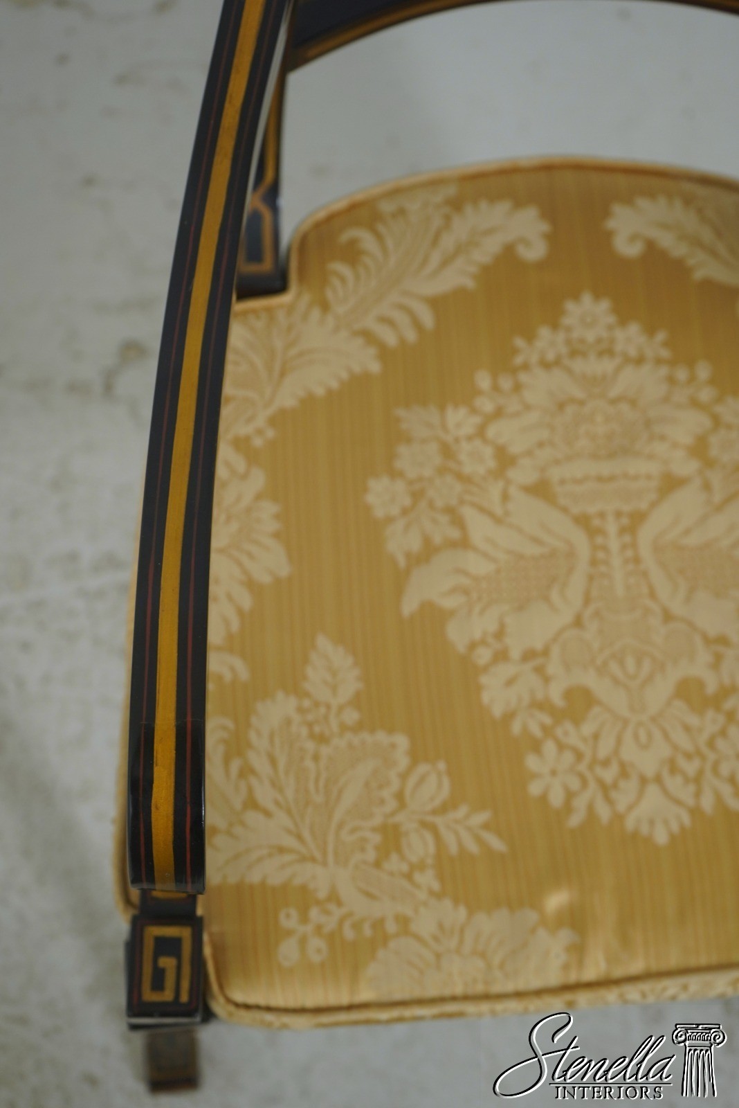 71773: Quality Regency Style Black & Gold Finish Chair