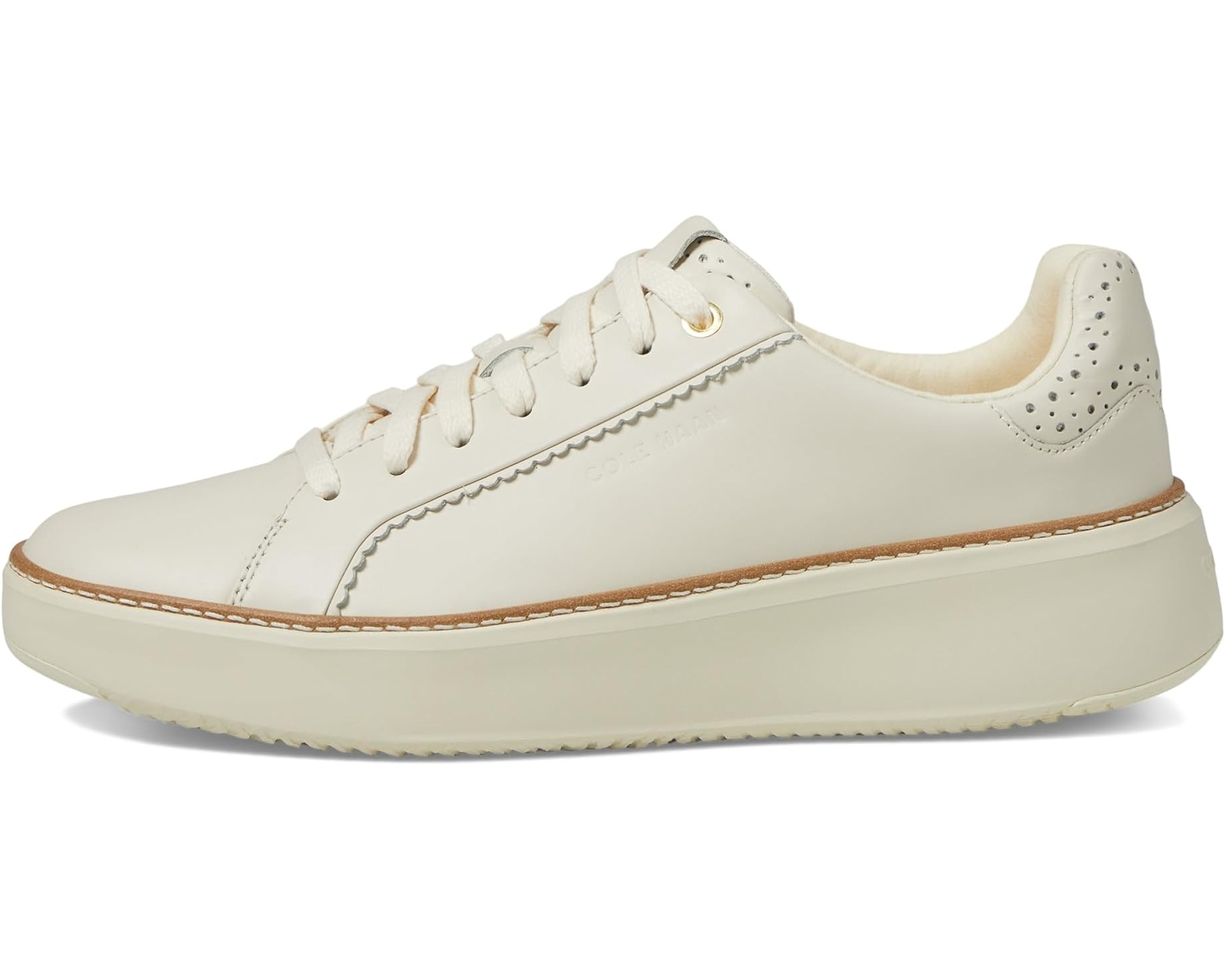 Cole Haan Women's Grandpro Topspin Sneaker W30202 Ivory/Perf/Scallop