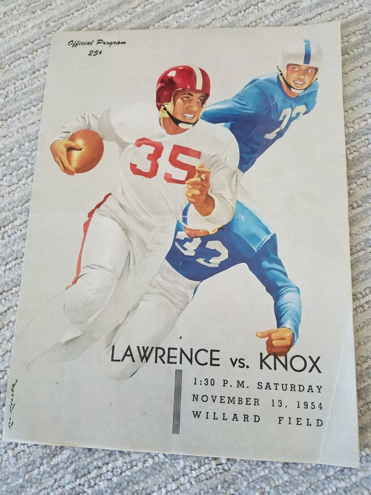 Lon Keller cover art, Coke ads - Nov. 13, 1954 Football Program