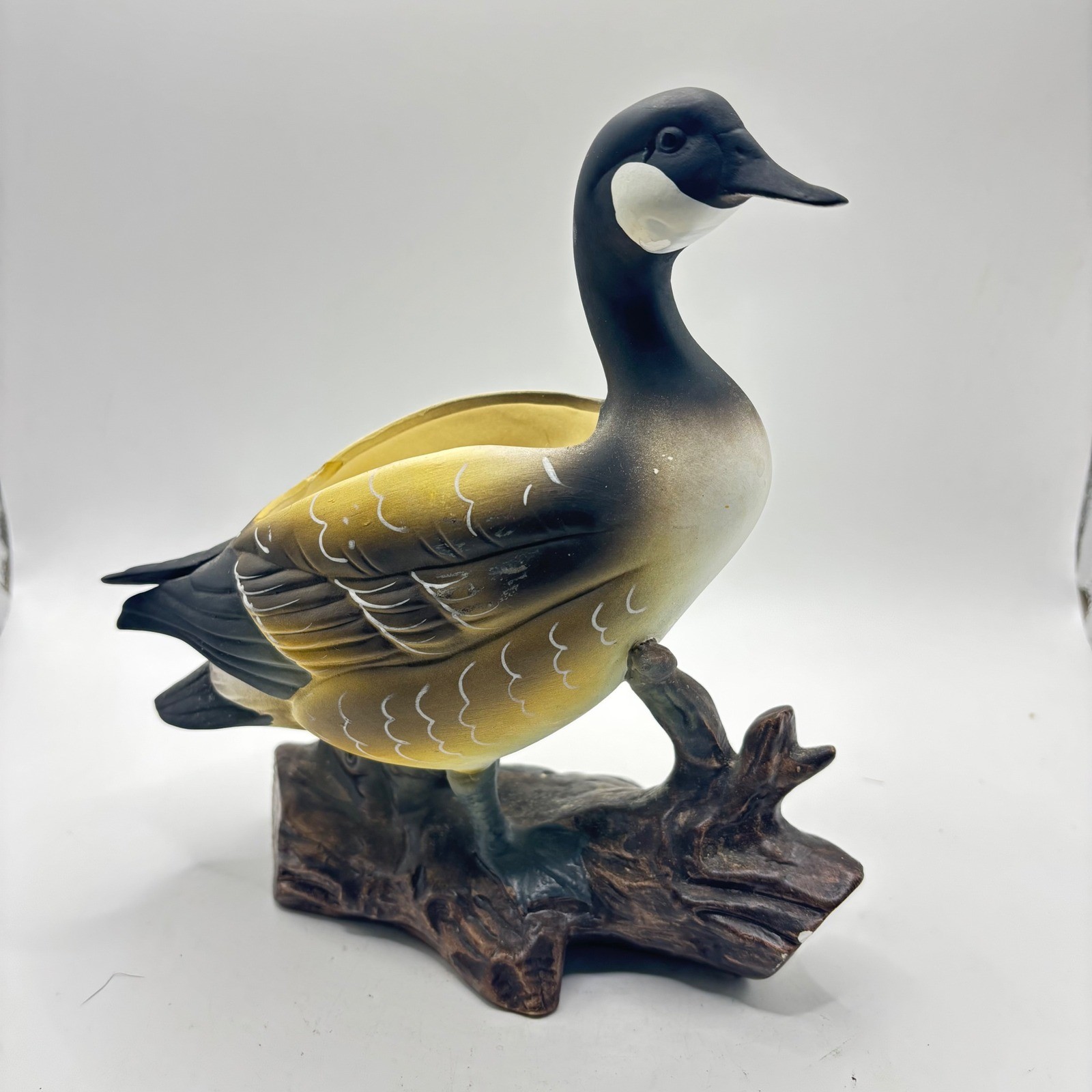 Lefton Japan Canada Goose Ceramic Planter Figurine E2004 Vintage Bird Decor