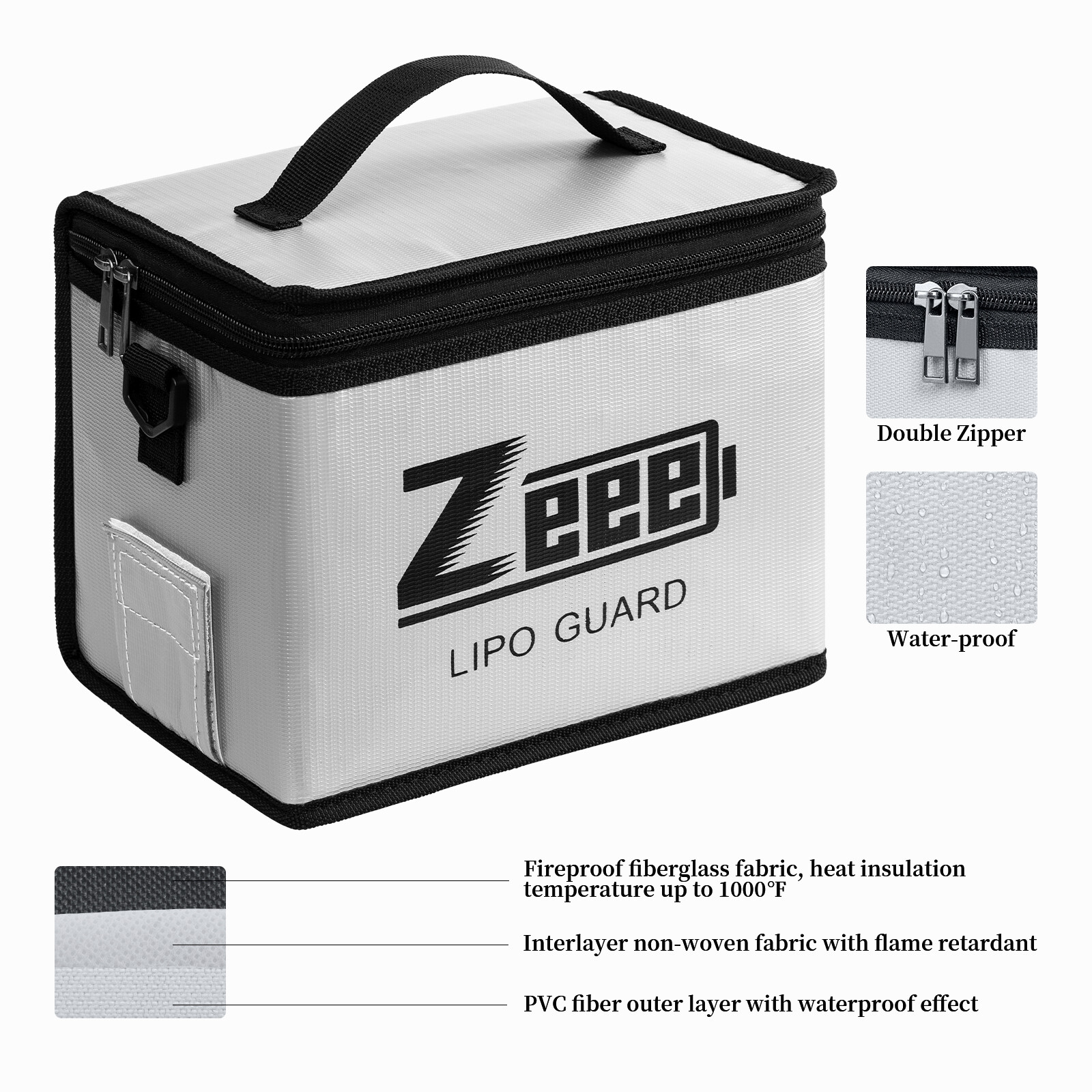 Zeee Lipo Battery Safe Guard Fireproof Explosionproof Bag for Charge & Storage