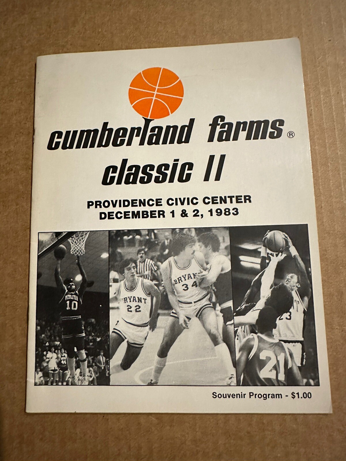 1983 Cumberland Farms Classic II NCAA Basketball Program Bryant UPS Kentucky MSM