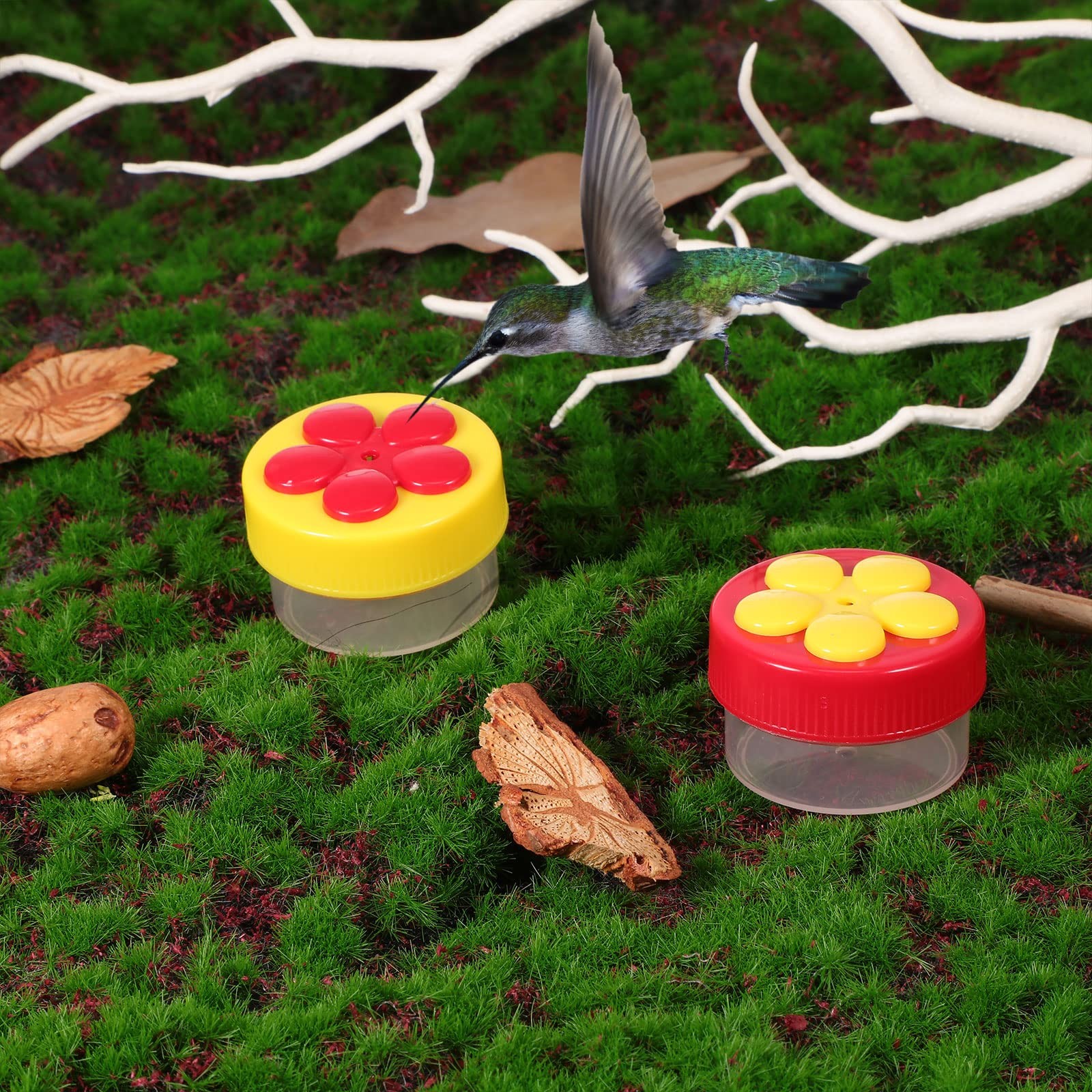 Hand Hummingbird Feeder 4 Pieces Window Flower Yellow,Red