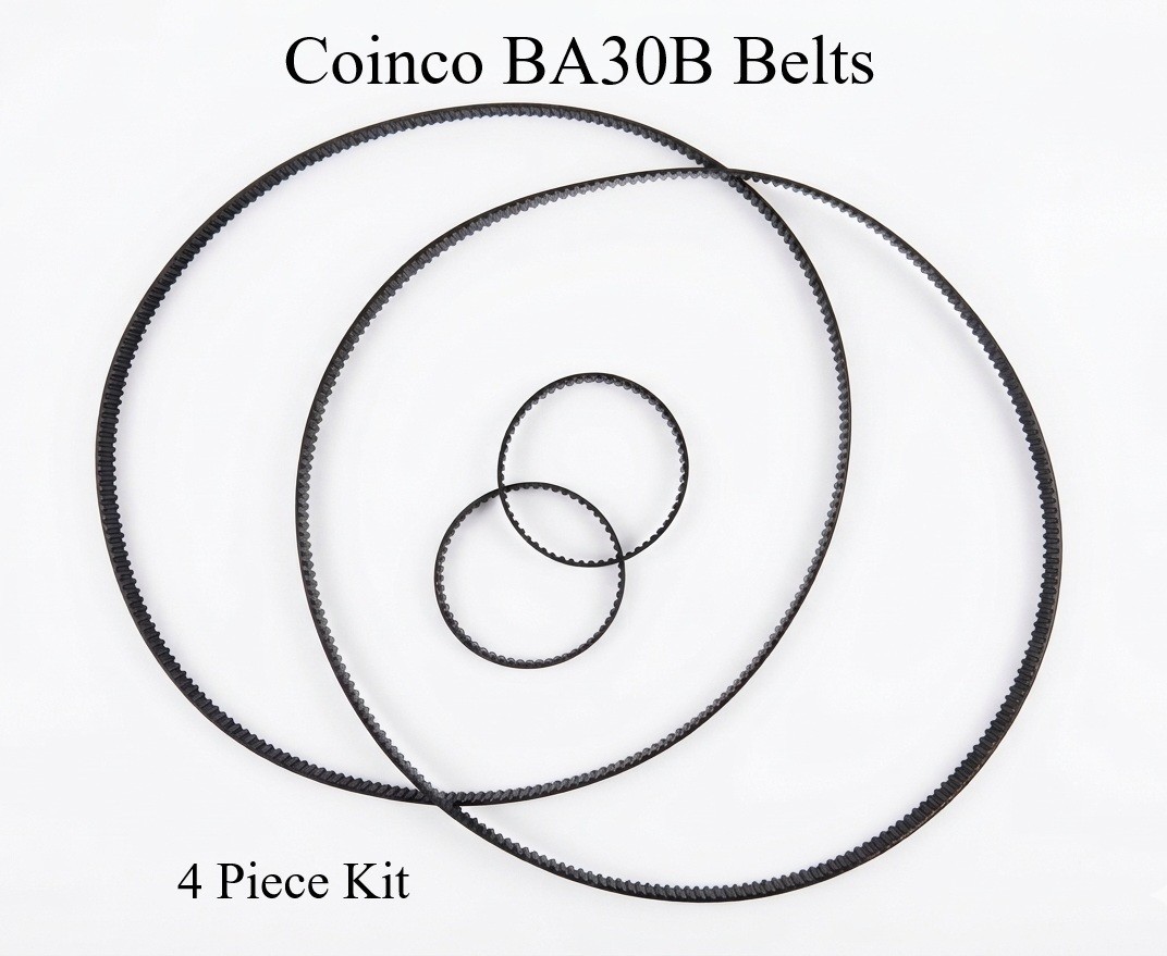 Coinco BA30B BA50B SA30 BA32  Mag R  Bill Validators Replacement Belt Kit 4 PCs
