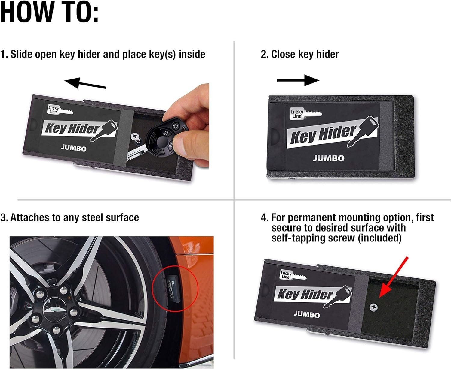 Easy-Mount Jumbo Key Hider: Water-Resistant Case for Keys & Important Notes