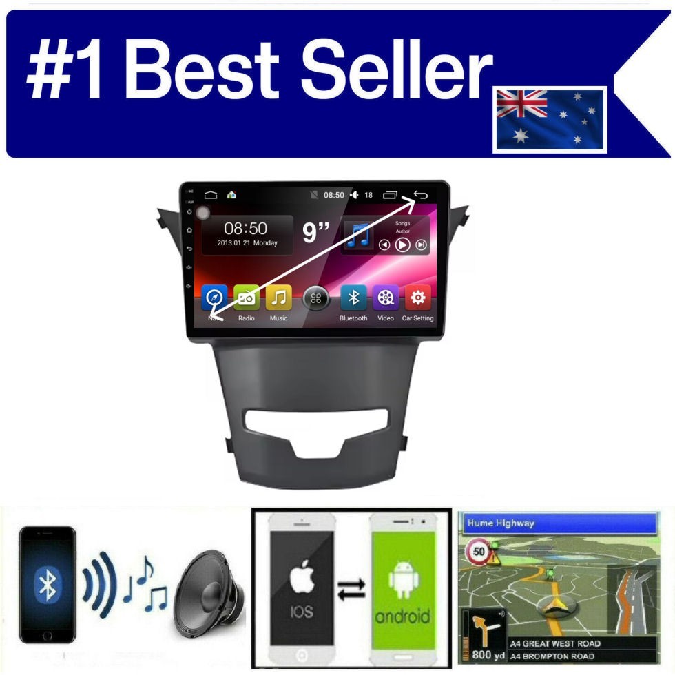 SSANGYONG KORANDO 2013+ GPS  CARPLAY ANDROID AUTO ODB DAB+ TPMS DVR CAMERA 9"