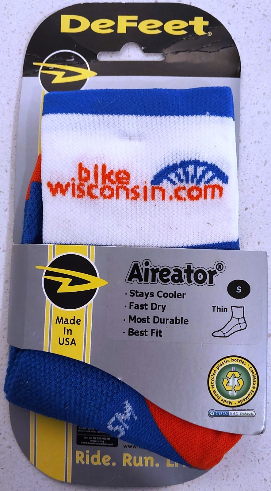 NWT Bike Wisconsin DeFeet Aireator S Small Bike Bicycle Cycling Socks Women 6-8