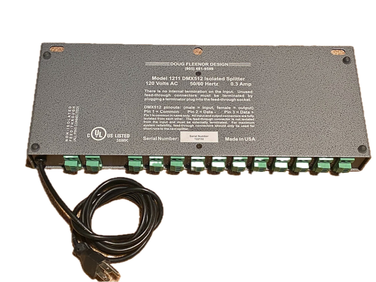 Doug Fleenor Design 1211 DMX512 Isolated Splitter/Amplifier with Terminal Blocks
