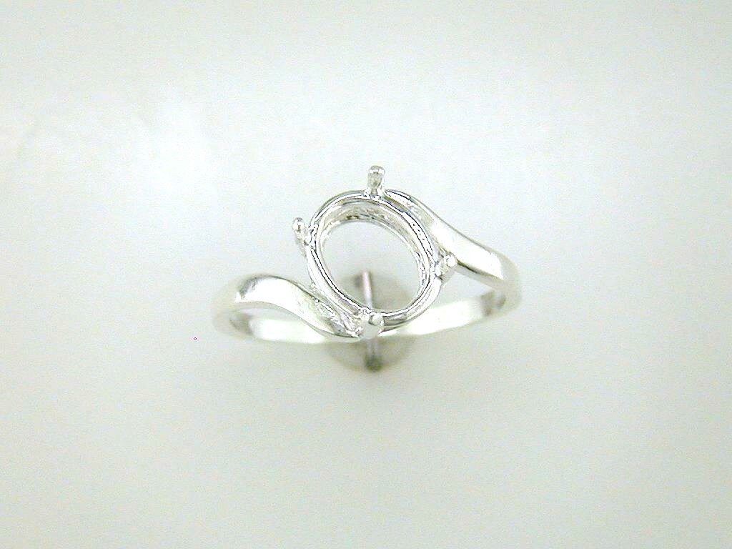 Oval Bypass Wire Mount Ring Setting Sterling Silver