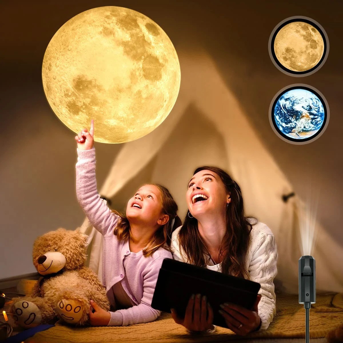 USB Ceiling Moon Earth Projection Light Starry Sky Lamp Night Light