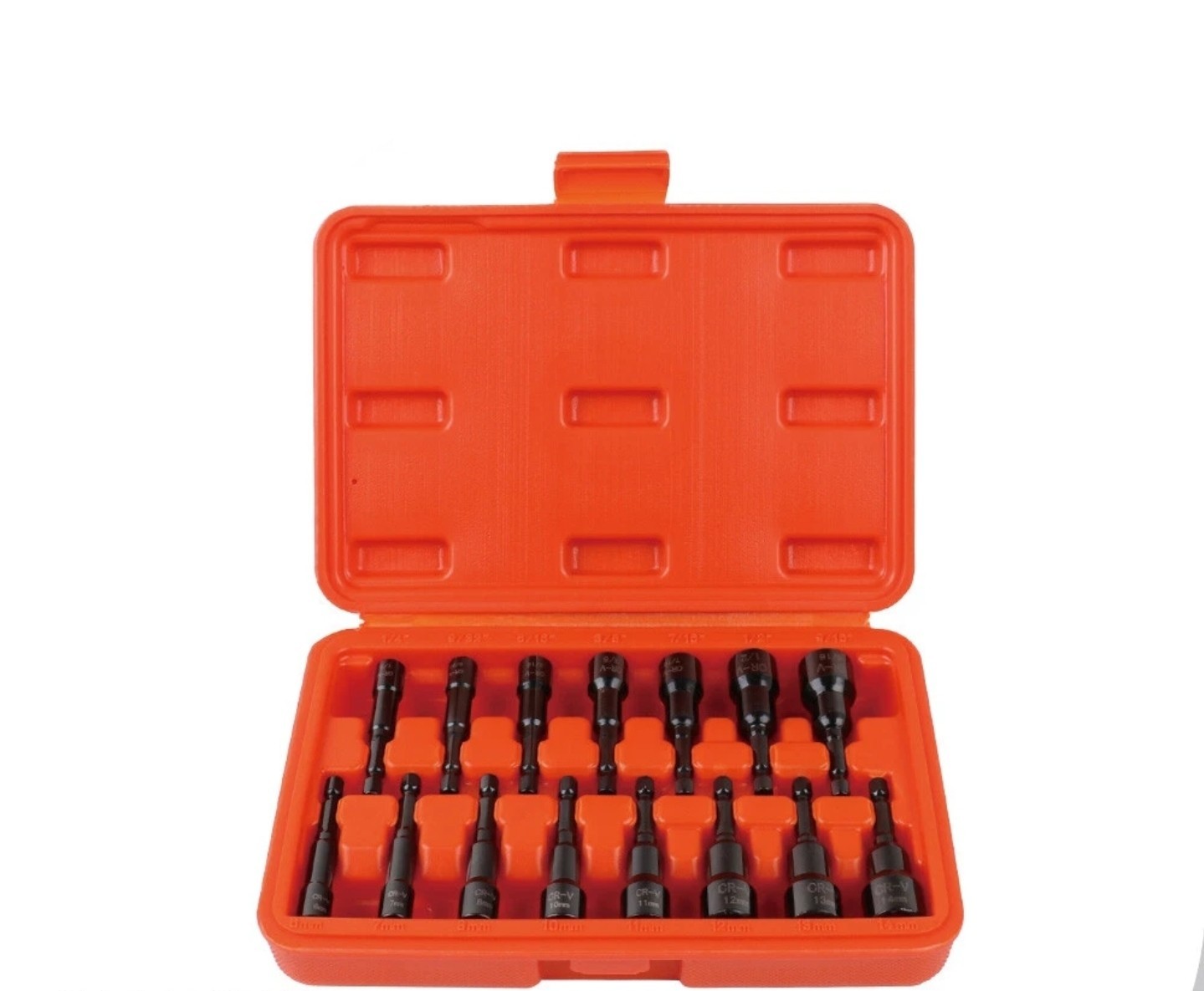 15pc Magnetic Nut Driver Set SAE & Metric Setter Power Drill Bit 1/4" Hex Shank