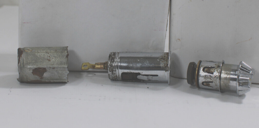 1955 DODGE CORONET CIGARETTE CHROME LIGHTER ASSEMBLY KNOB & BEZEL