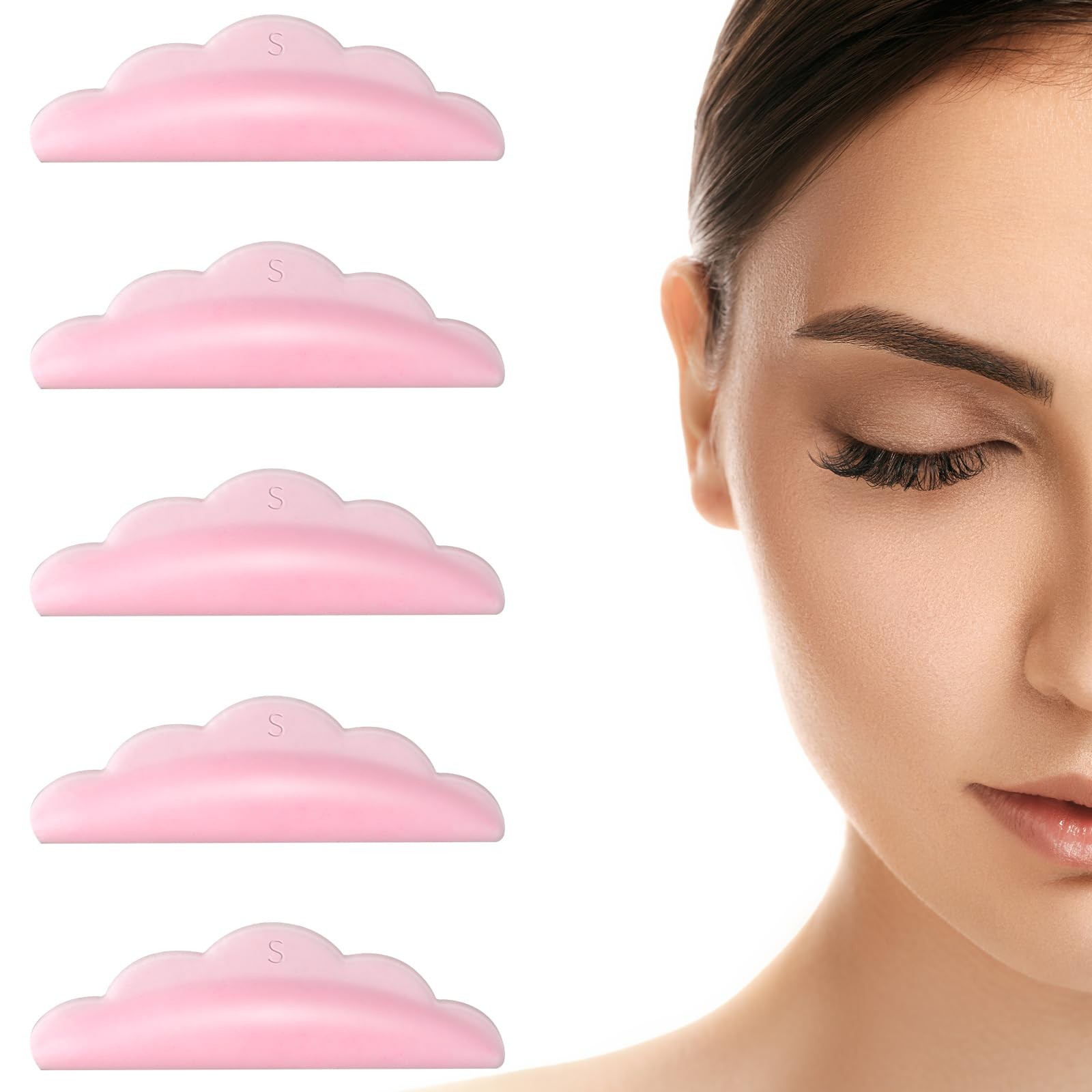 50 Pieces Small Lash Lift Rods Silicone Pads Eyelash Shields for Perm Curls K...