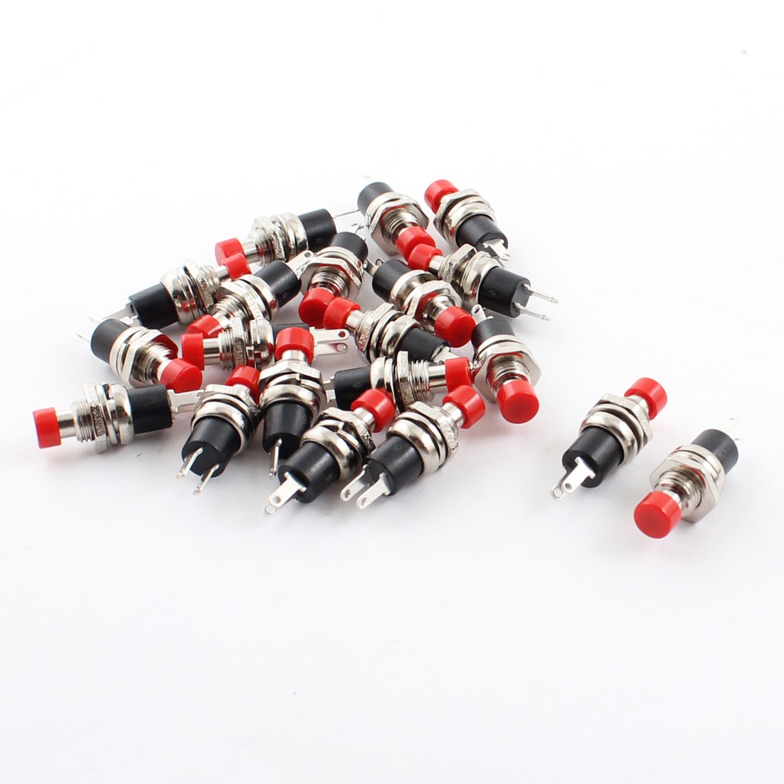 20 x Red Cap Panel Mount Momentary Push Button Switch AC125V 3A AC250V 6A