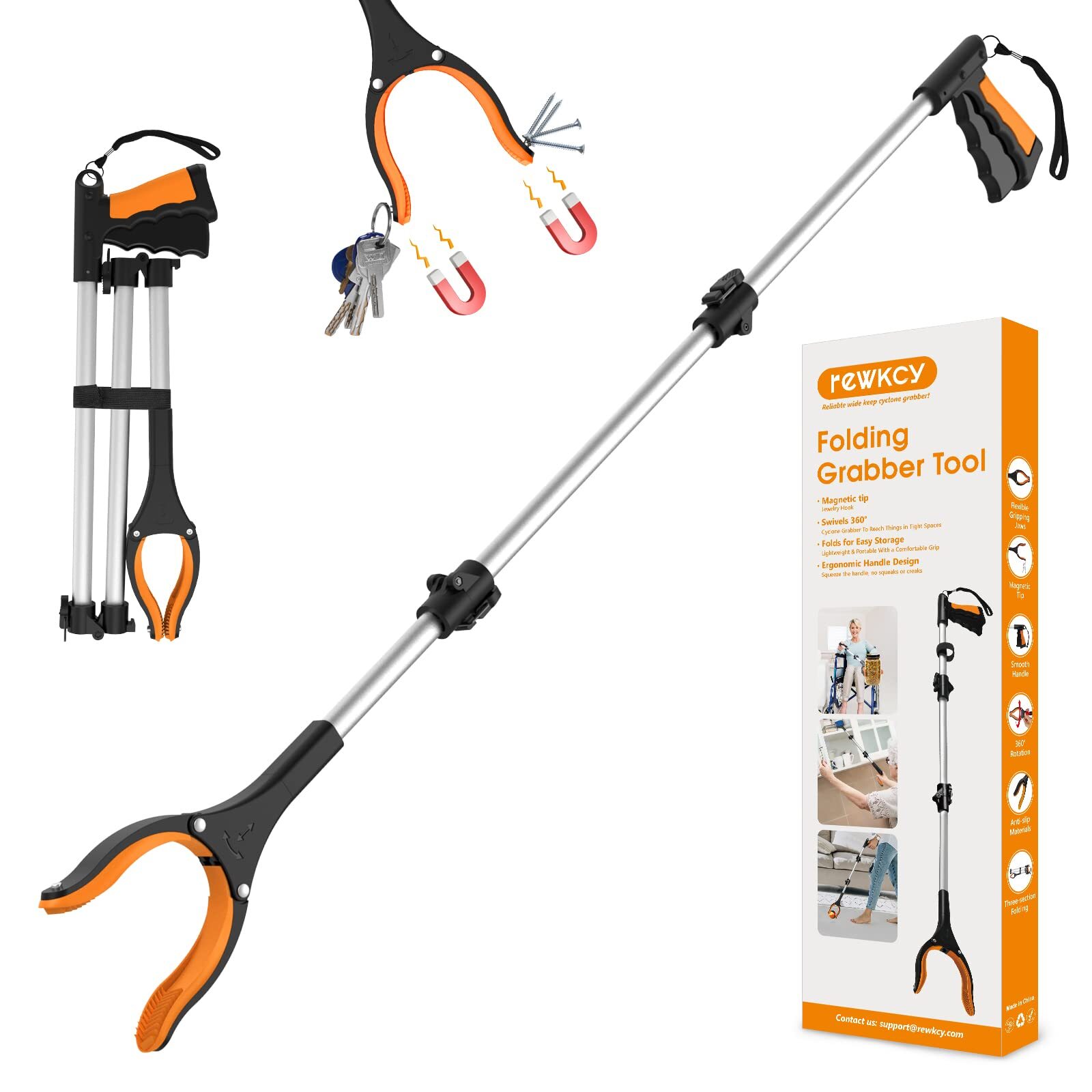 43 inch Extra Long Grabber Tool Foldable Pick Up Gripper Stick Tool