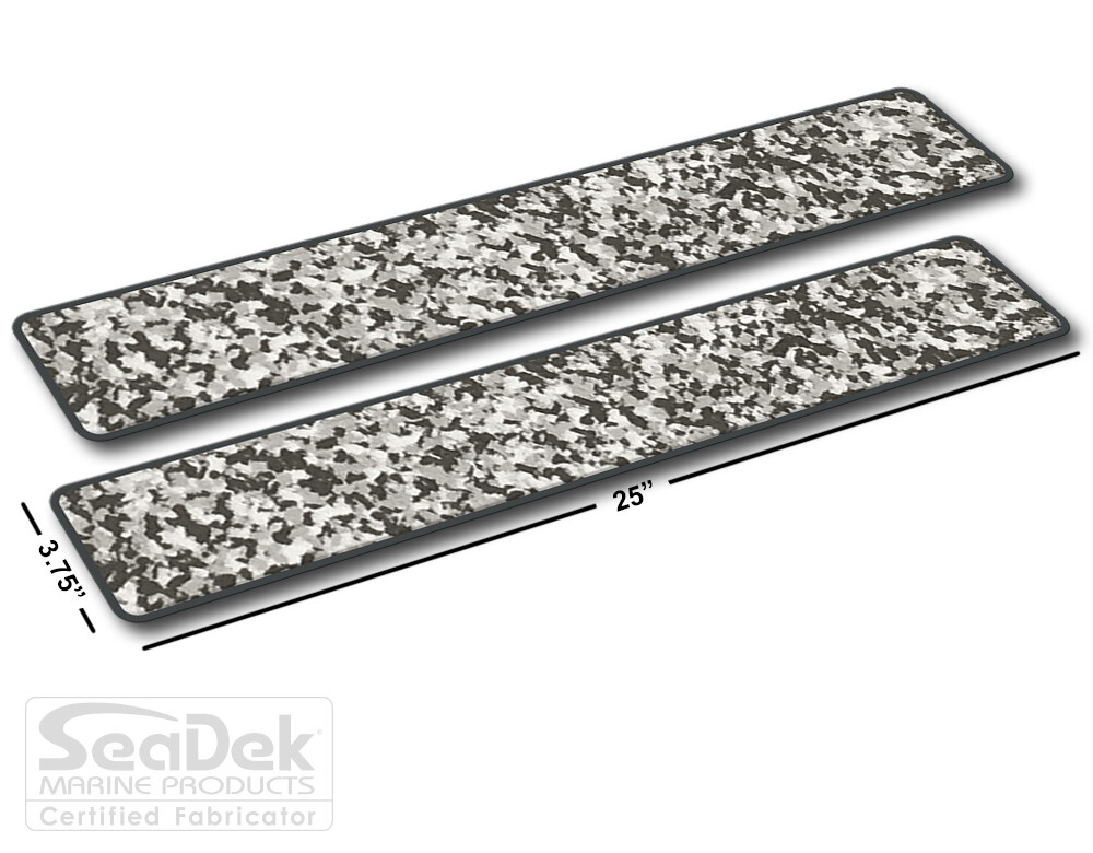 SeaDek Boat EVA Step Pads - Non Skid 2-Pc Stick On  - SnowCamo-DarkGray - Blank