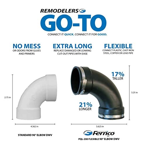 2" Flexible PVC 90-Degree Elbow Includes Optional 1.5" Reducer Bushing for