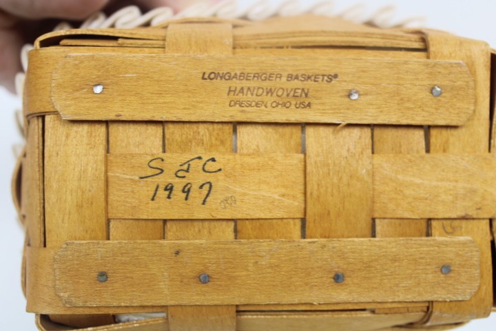 Vtg Longaberger 1997 Mini Hanging Basket
