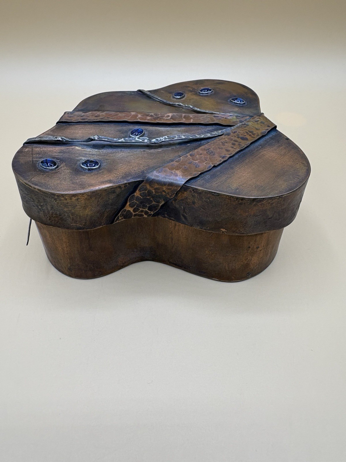 Hand Crafted Lidded Copper Box, Amoeba Shape