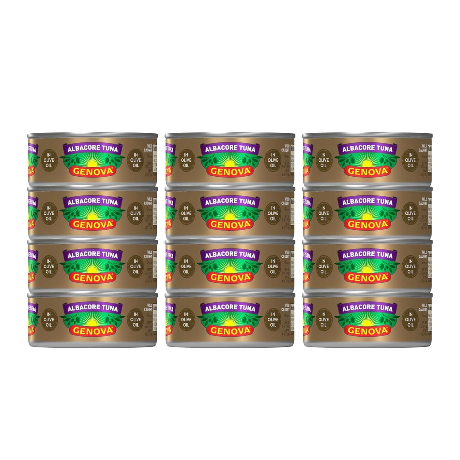 Premium Albacore Tuna in Olive Oil, 5 Oz. Cans (Pack of 12), Wild Caught Canned