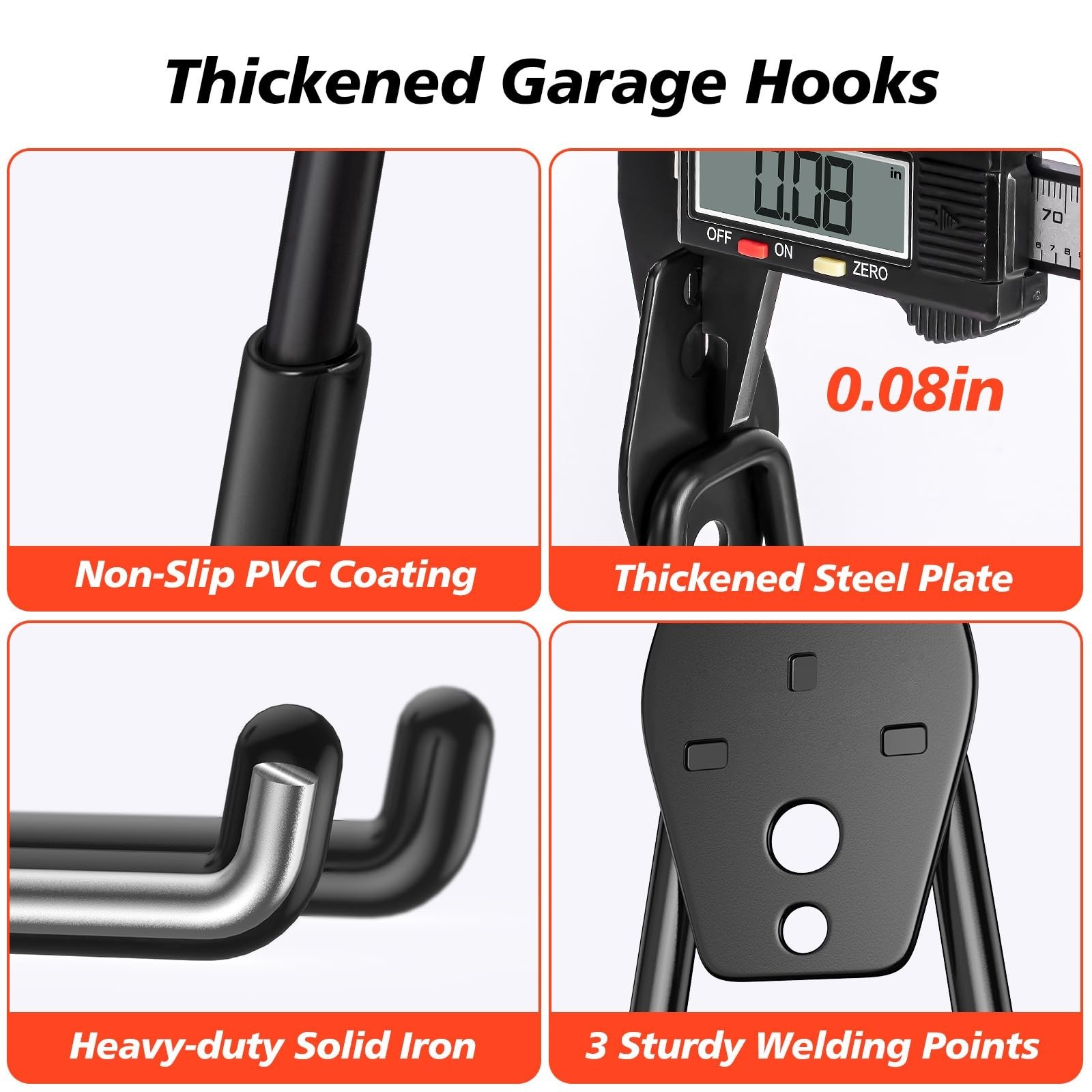 MKRUI 20-Pack Garage Hooks for Storage & Hanging Items, Save Space | Hangs Bi...