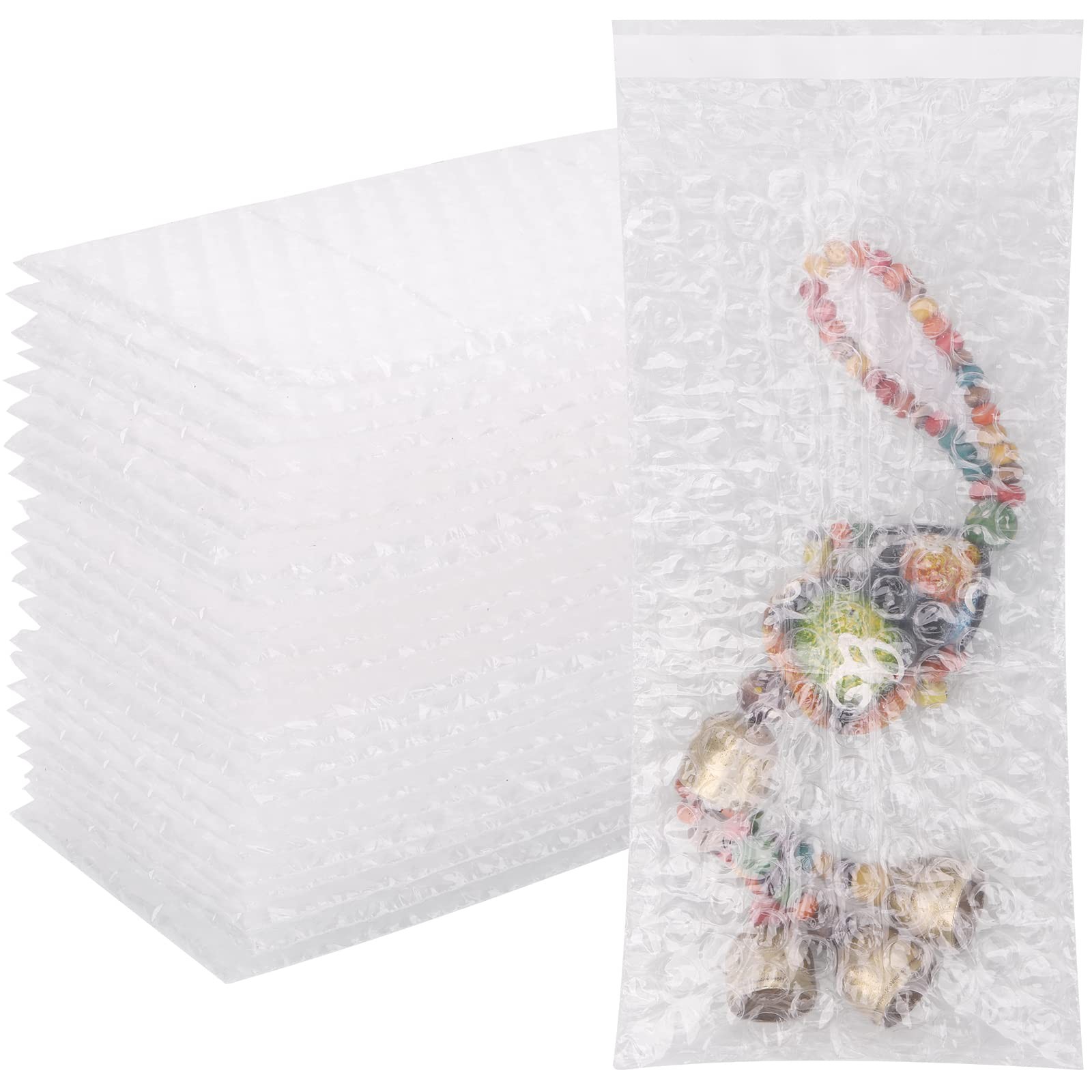 70Pack -Seal Bubble Out Bag Pouches 4 x 8 Inch Small Bubble Pouches Bags, Dou...