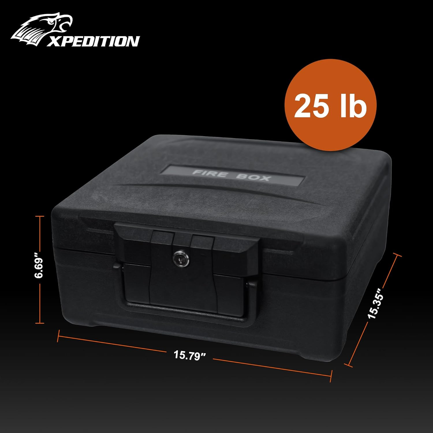 Fireproof Document Box with Key Lock – Large Portable Fire Safe for Home