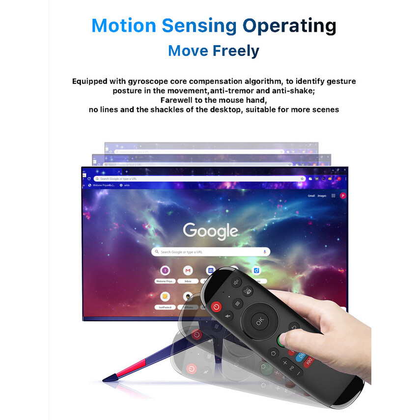 Mini Fly Air Mouse 7-Color Backlit Universal Wireless Keyboard Voice Remote