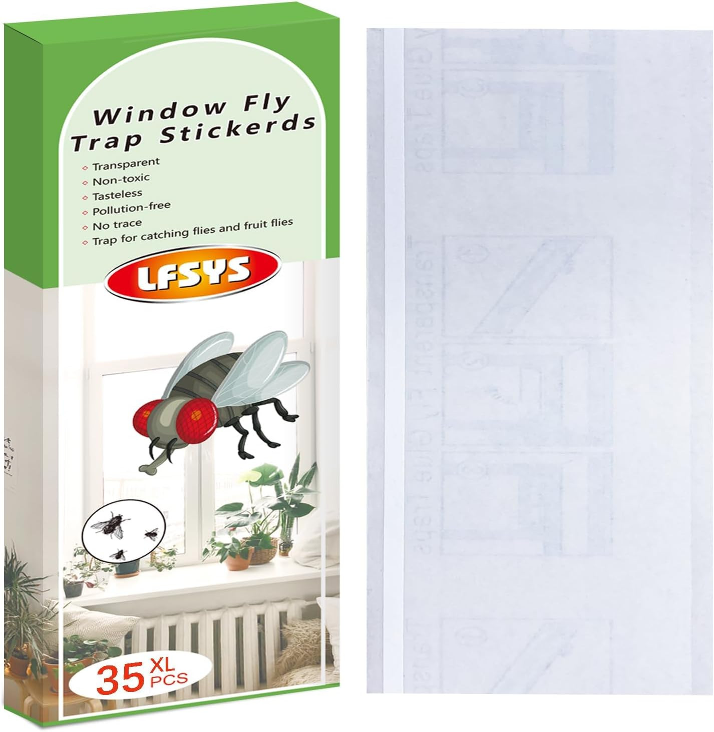 35XL Window Fly Traps Sticky Indoor Fly Strips for Fruit Flies Gnats