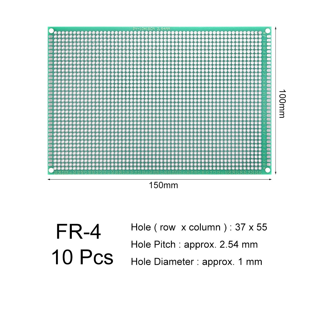 10PACK 10x15cm Double Sided Universal Printed Circuit Board for DIY Soldering