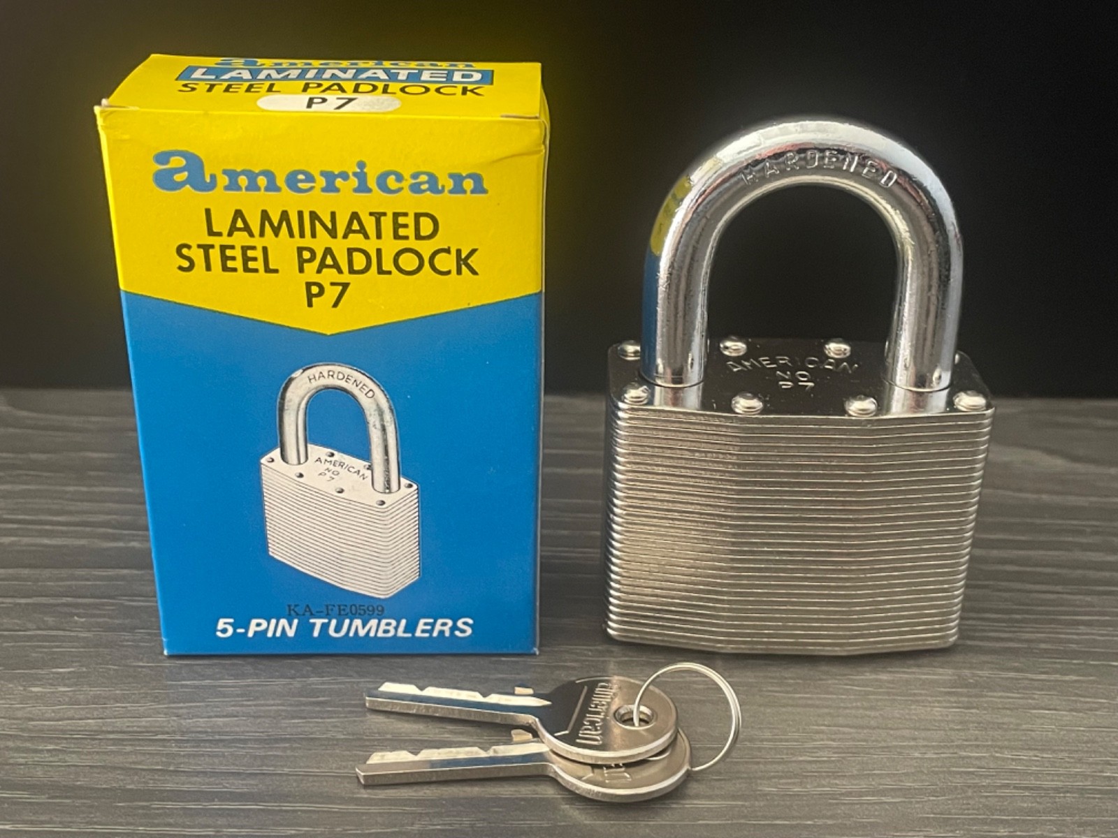 Vintage American Padlock, Model P7, Keyed Alike FE0599, Equal to Master Lock #15