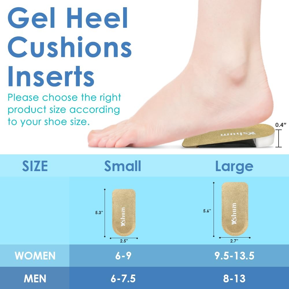 Heel Cushions for Achilles Tendonitis Relief, Heel Cups for Heel Pain and Pla...