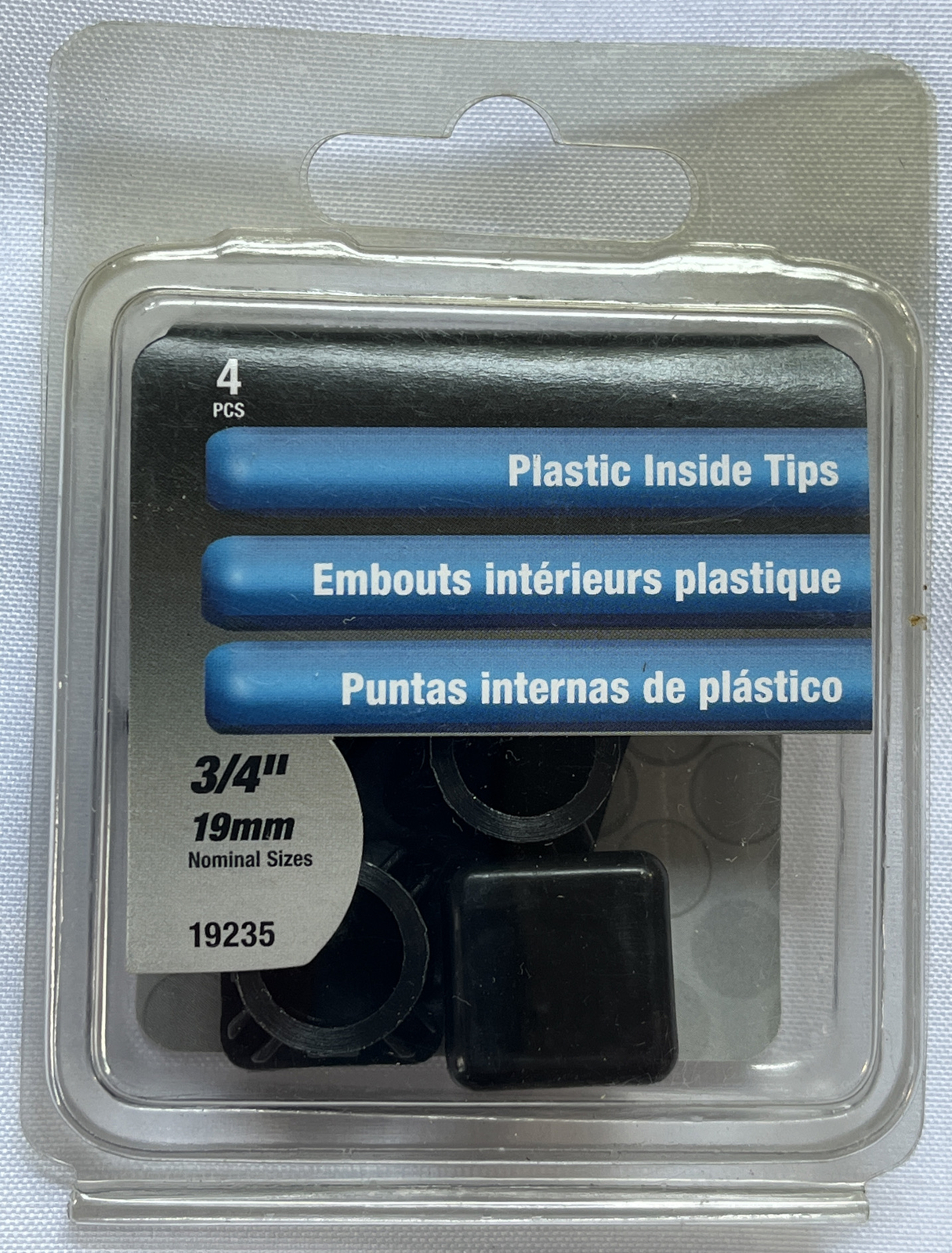 Shepherd Hardware 3/4" Square Plastic Inside Tips 19235 Black 4 Pack