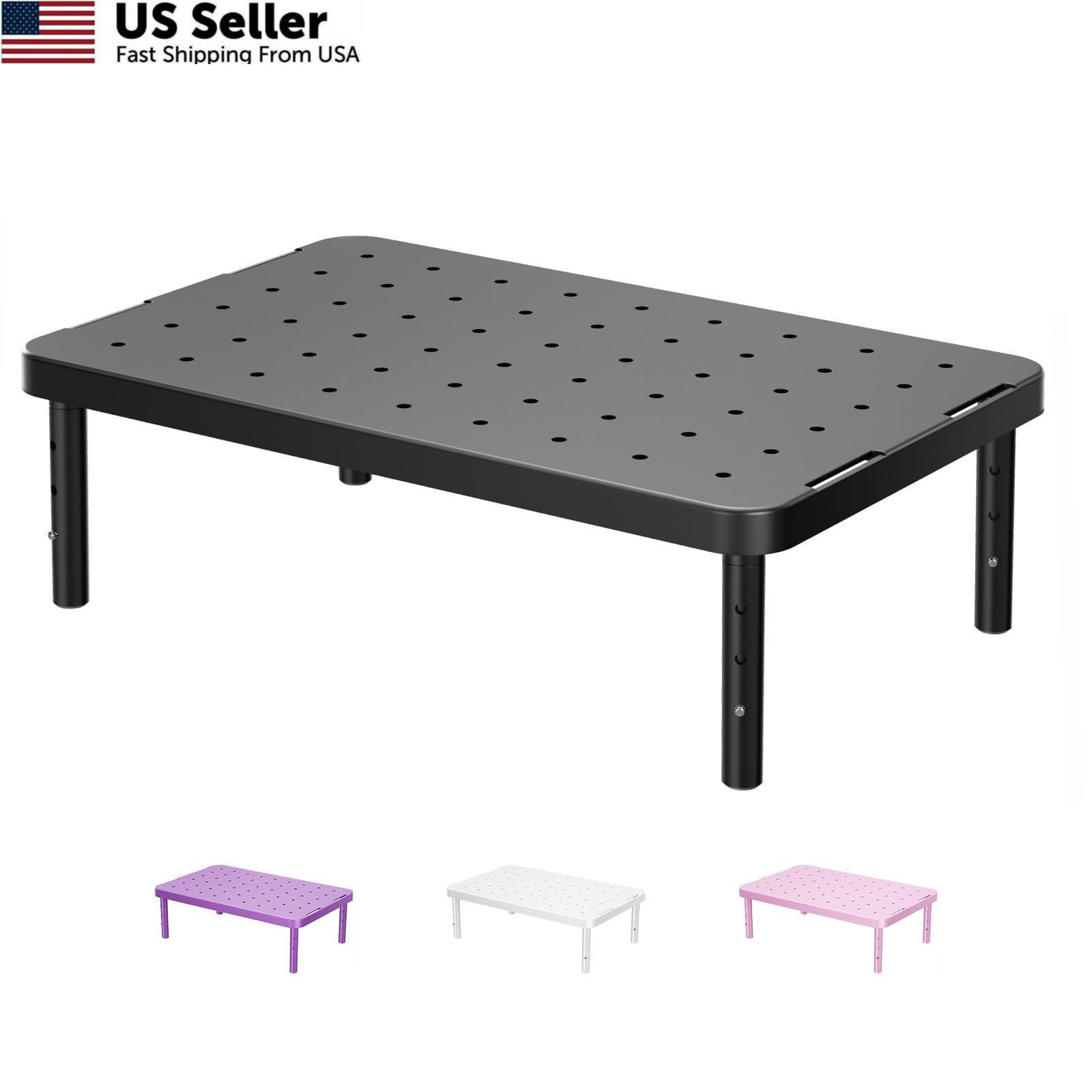 WALI Computer Monitor Stand for Desk, Adjustable Laptop Basic, Matte Black