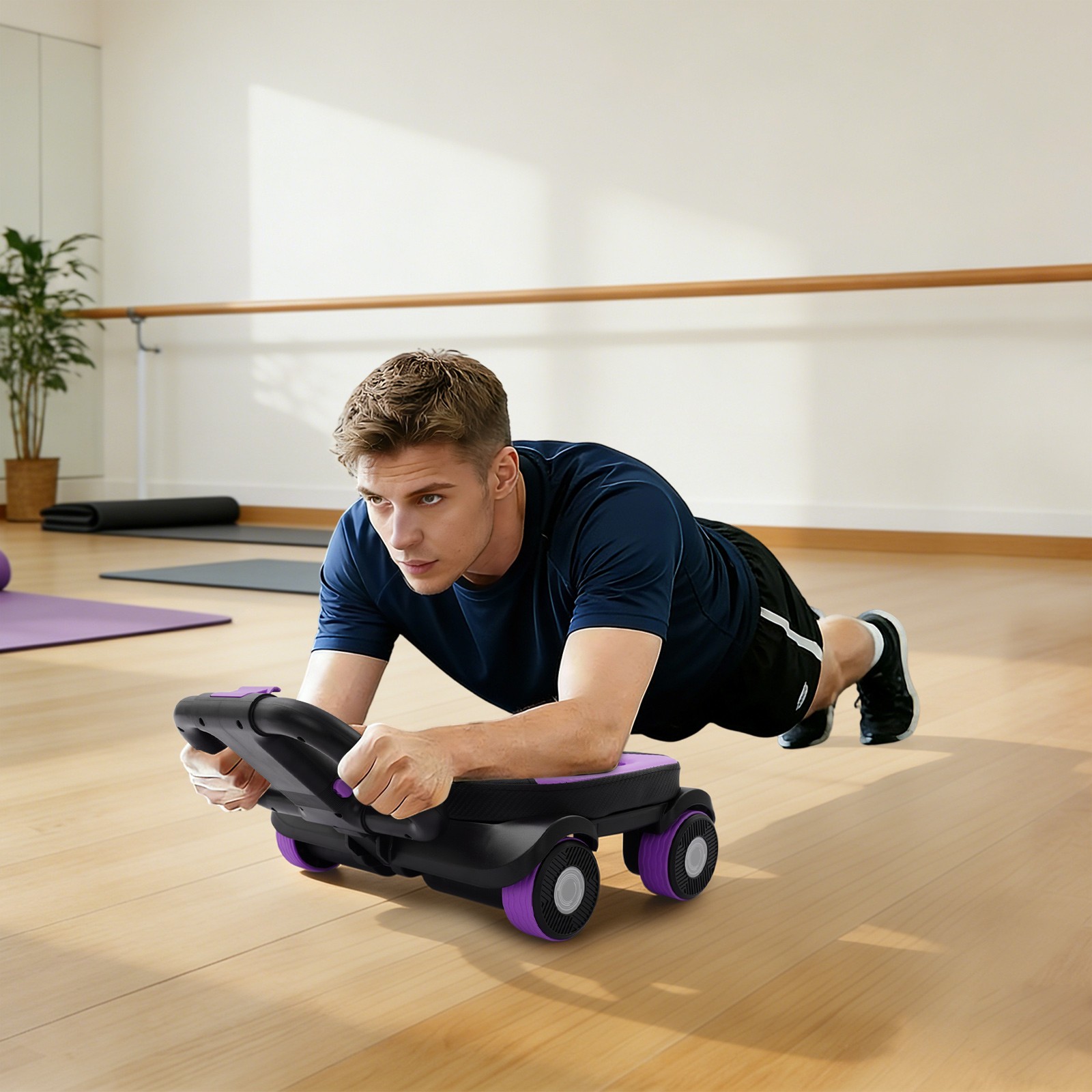 AB Roller Wheel Four-Wheel Elbow Support Abdominal Roller Abdominal Roller 150kg