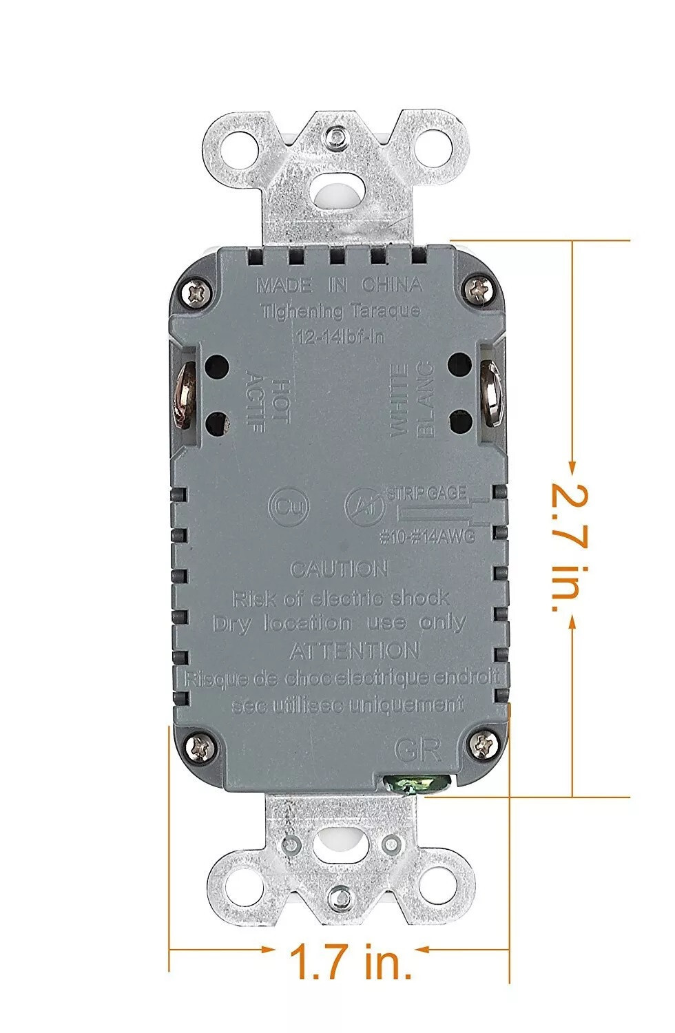Outlet USB Fast Charger Duplex Receptacle Socket 15A Tamper Resistant UL Listed