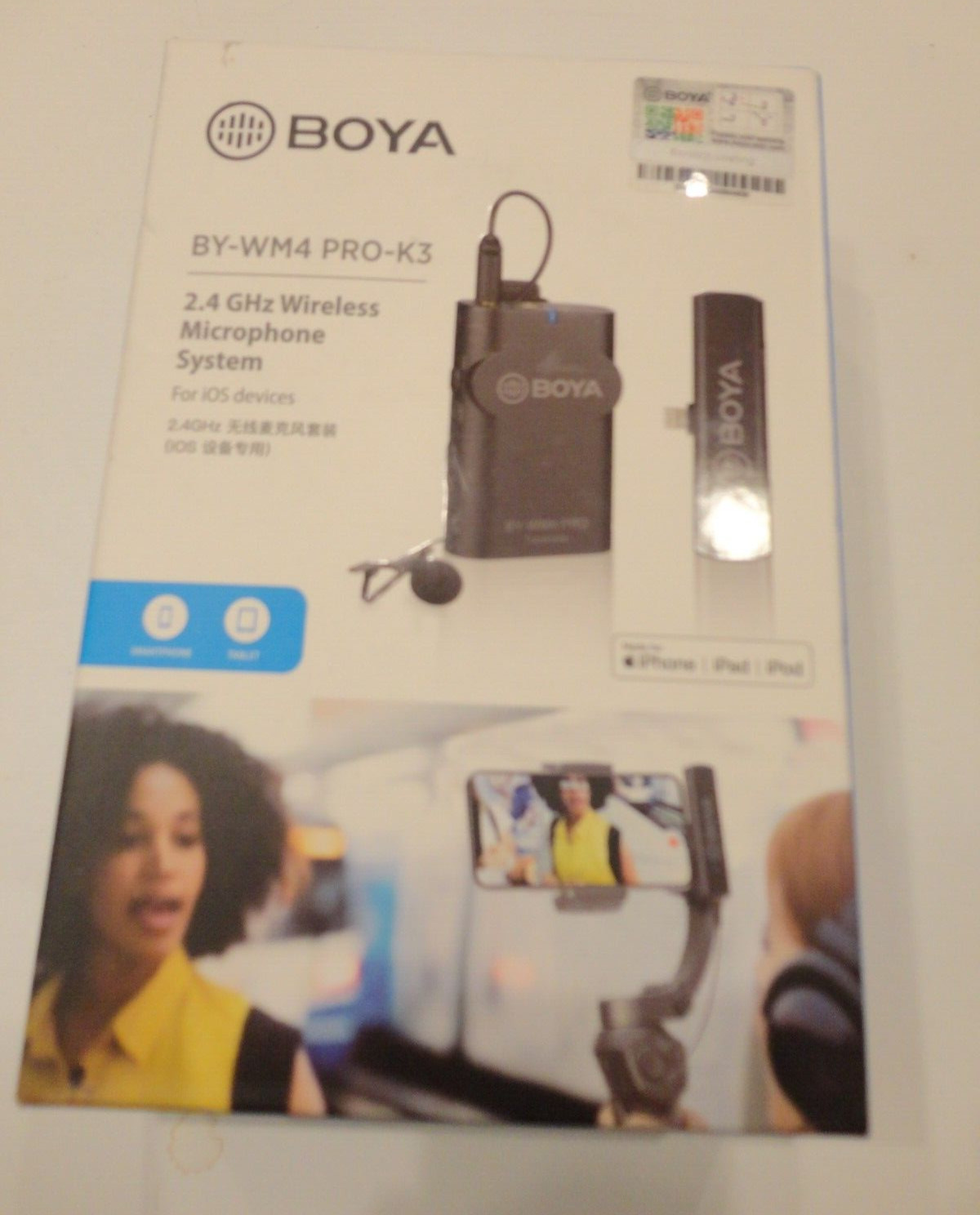 BOYA BY-WM4 PRO-K3 2.4 GHz WIRELESS MICROPHONE SYSTEM FOR LIGHTENING DEVICES IOS
