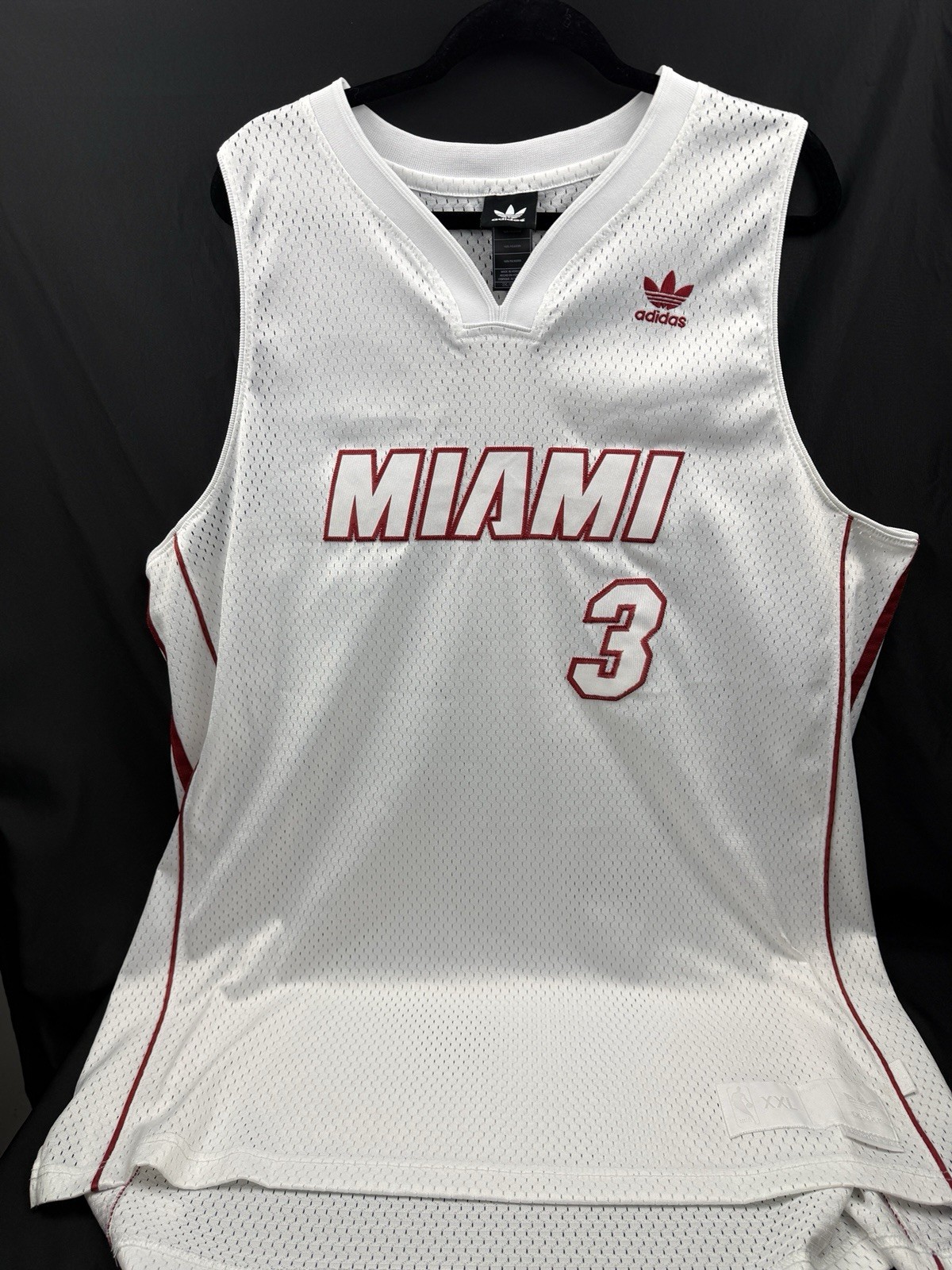 Miami Heat Dwyane Wade #3 White Adidas NBA Jersey Men's XXL VTG Swingman