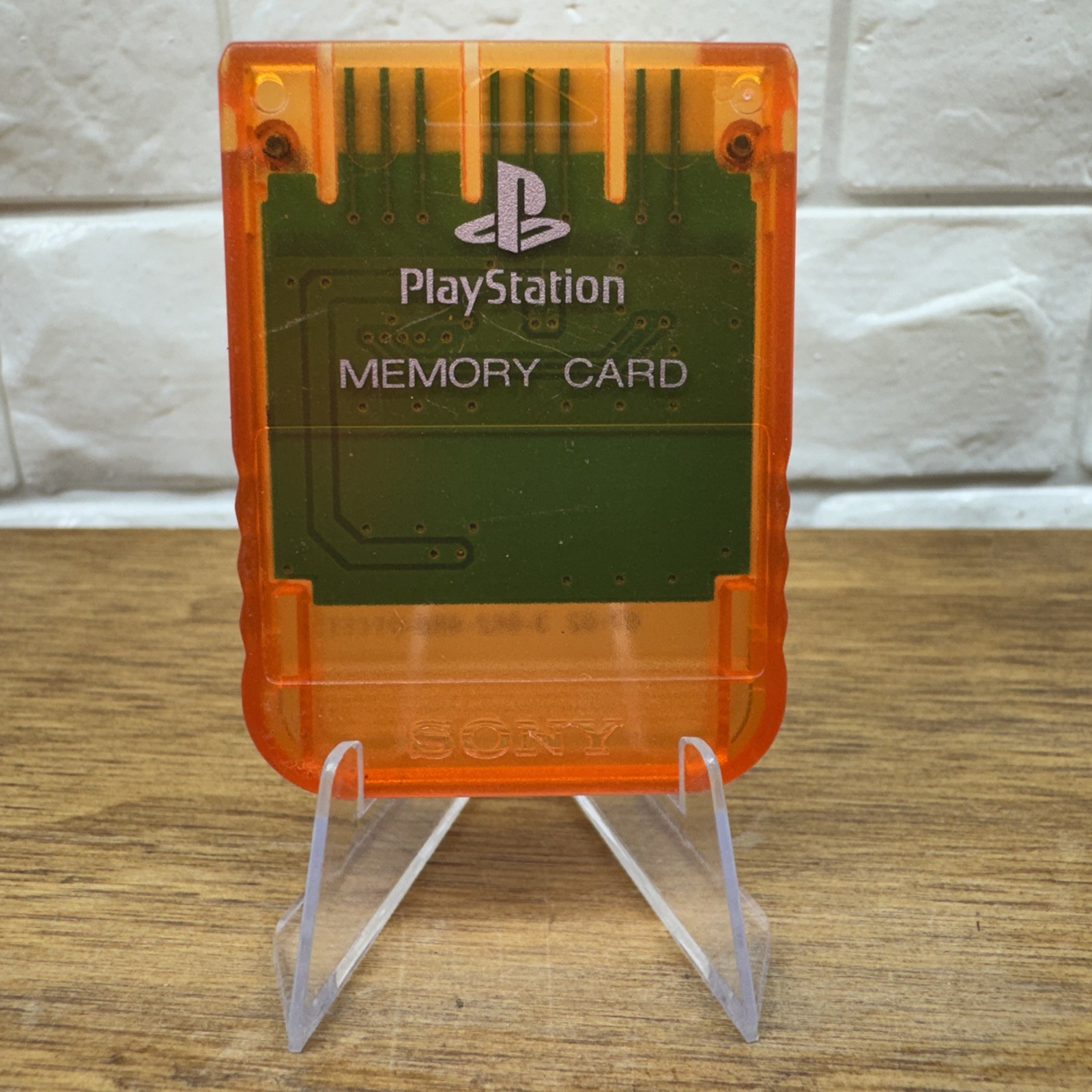 PS1 Memory Card SCPH-1191 Limited Edition Autumn Orange Official OEM Tested