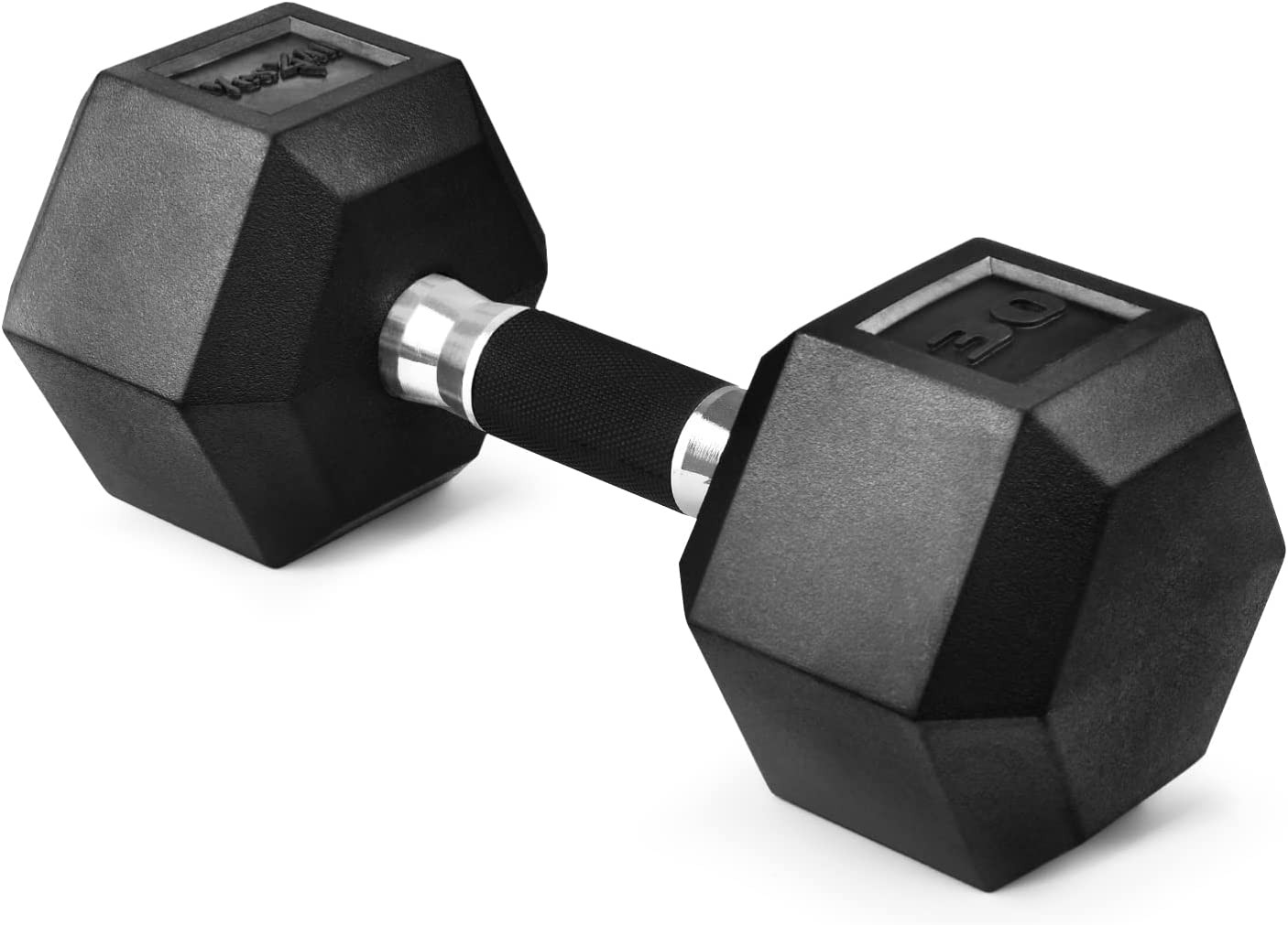 Rubber Grip Encased Hex Dumbbell – Hand Weights with Anti-Slip 5-50 LBS Single