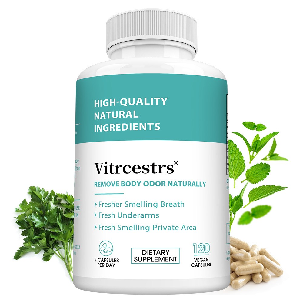 Natural Body Odor Support Capsules-Chlorophyll, Parsley & Peppermint 30~120Caps