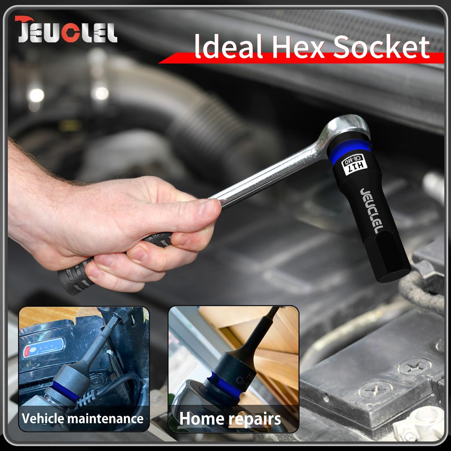 17mm Hex Impact Bit Socket H17 1/2" Drive CR-Mo Allen Impact Socket