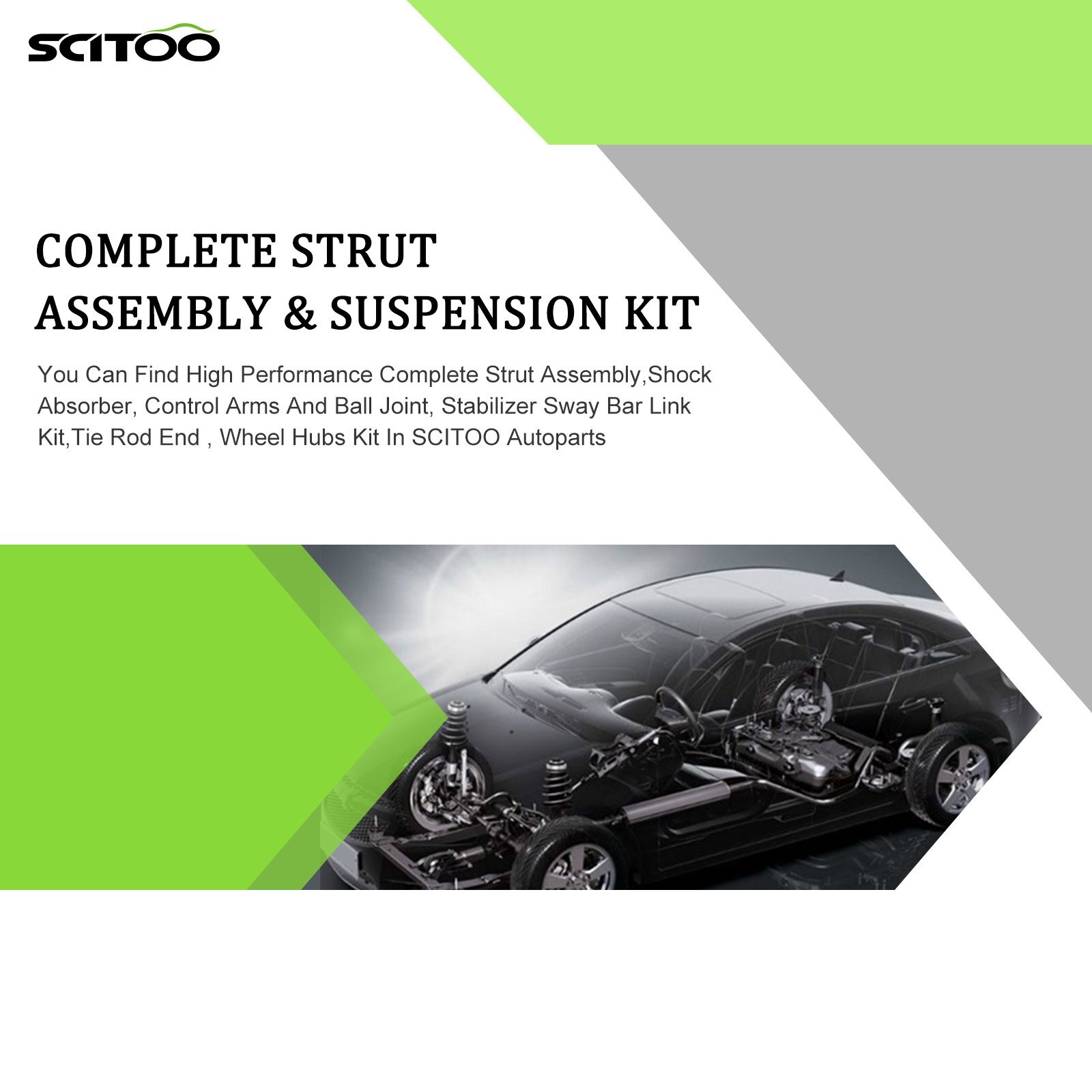 For 2007-2012 Nissan Sentra 2.0L Front Complete Struts Control Arms Tie Rods Kit