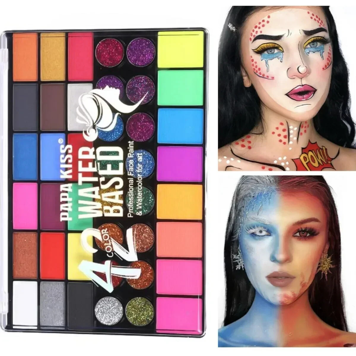 Face Painting Kit For Kids 42 Colors Water Based Quick Dry Non-Toxic Face Paint