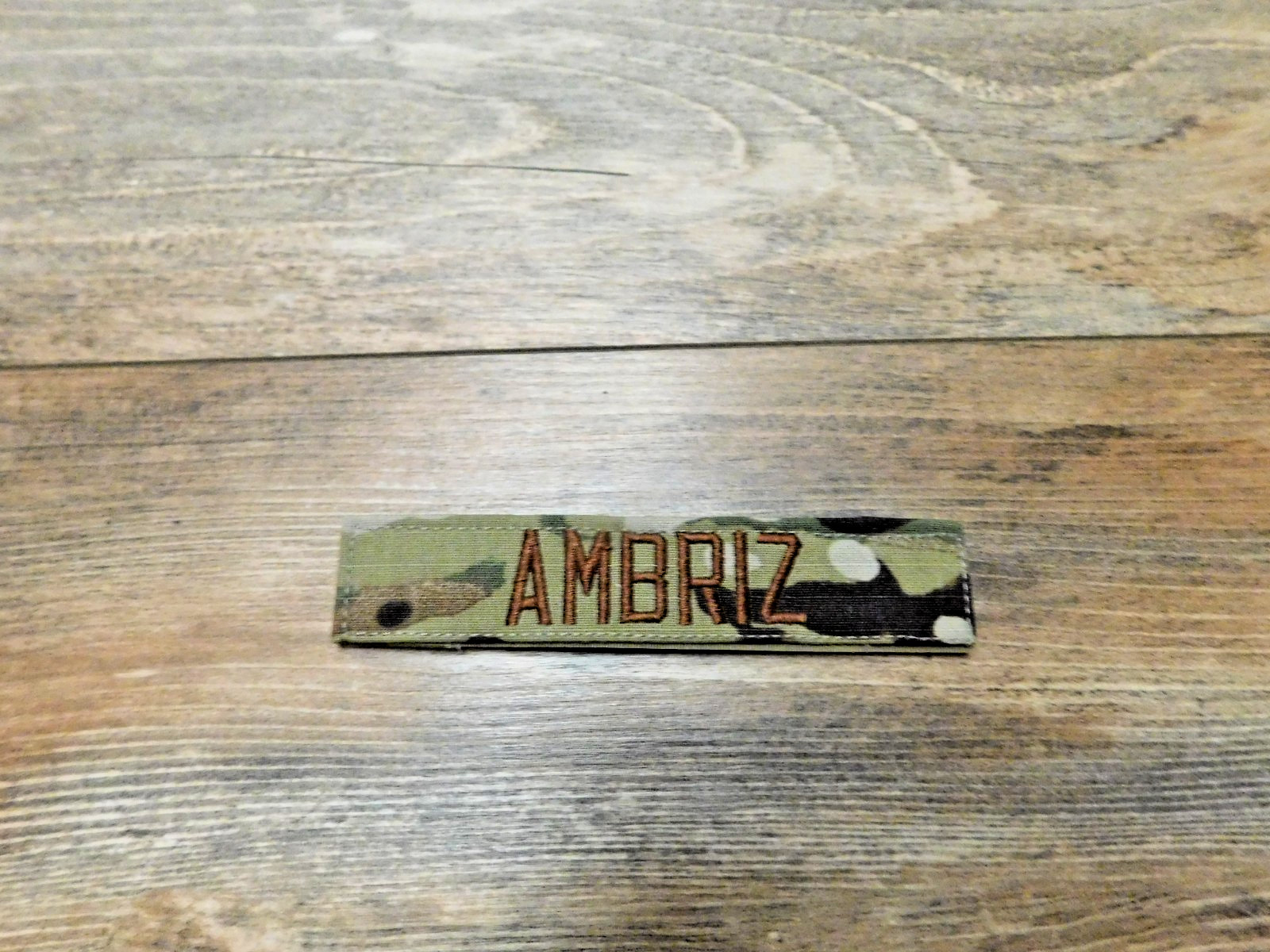 US MILITARY MULTICAM OCP  NAME PATCH "AMBRIZ" NEW