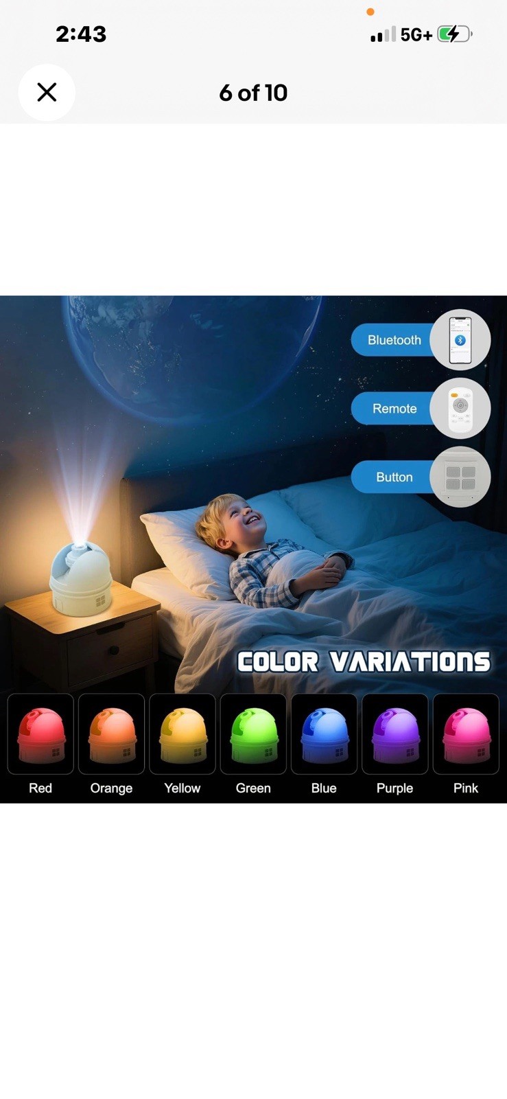 Observatory Star Projector Adjustable Focus 12 Disc, Bluetooth ,white Noise